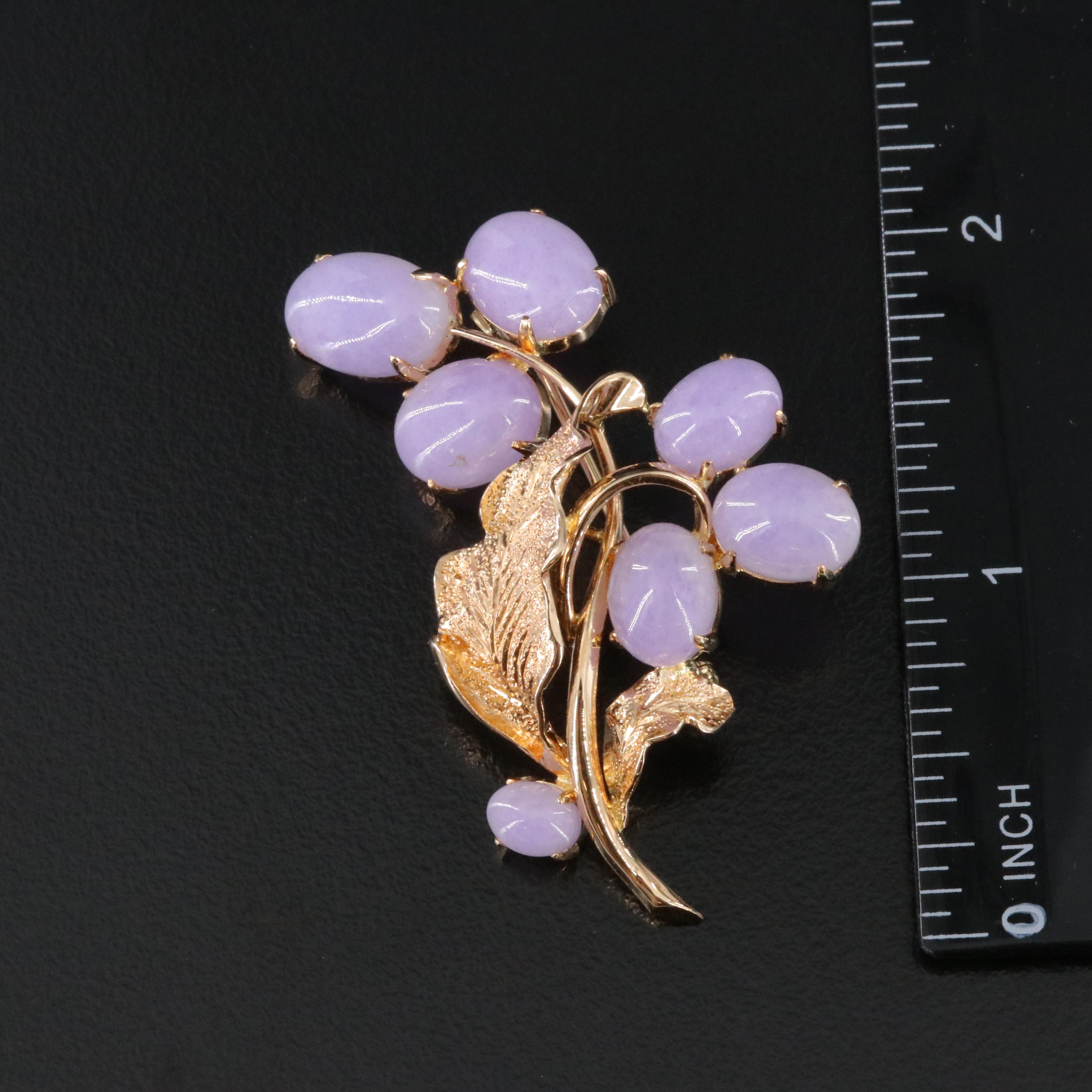 14K Jadeite Brooch
