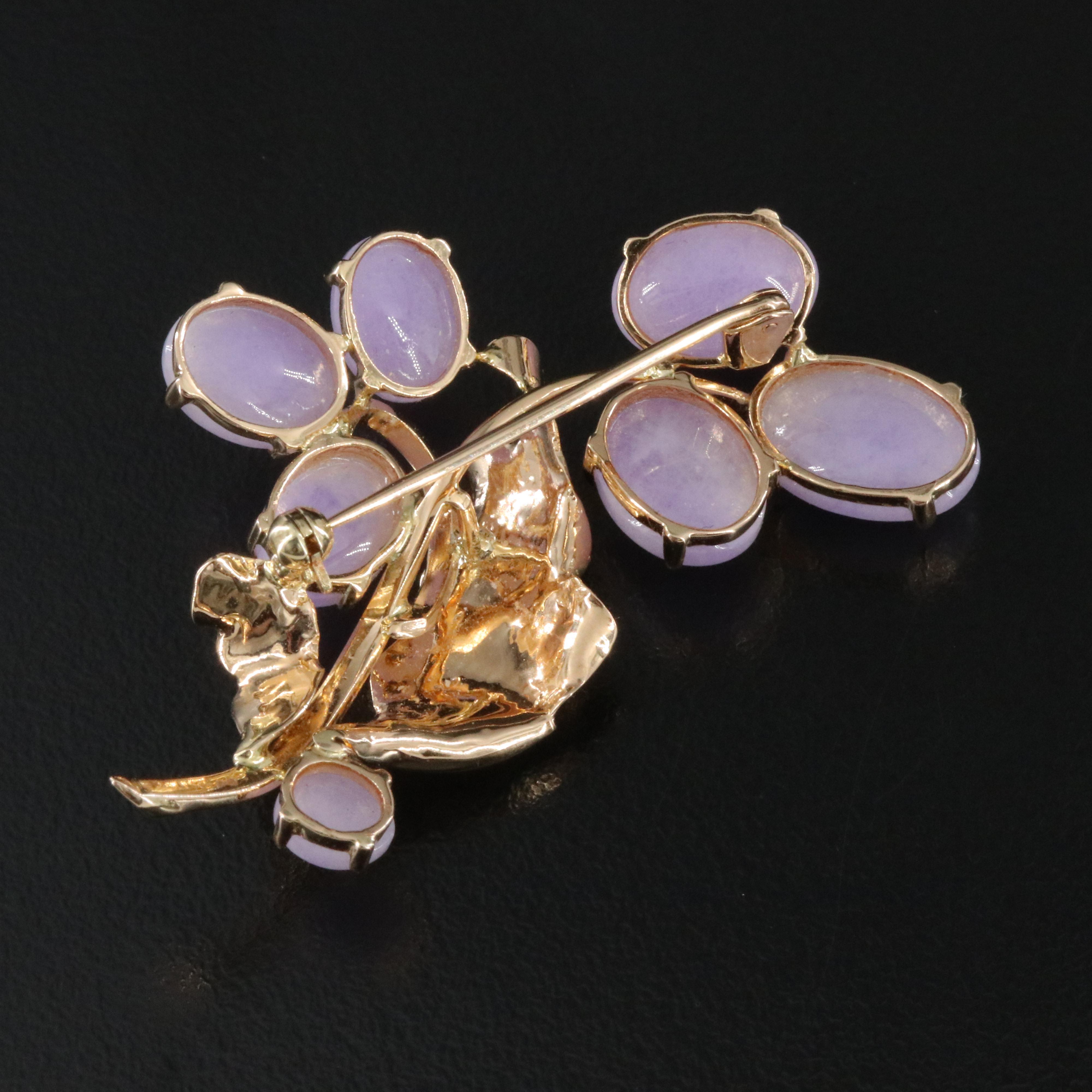 14K Jadeite Brooch