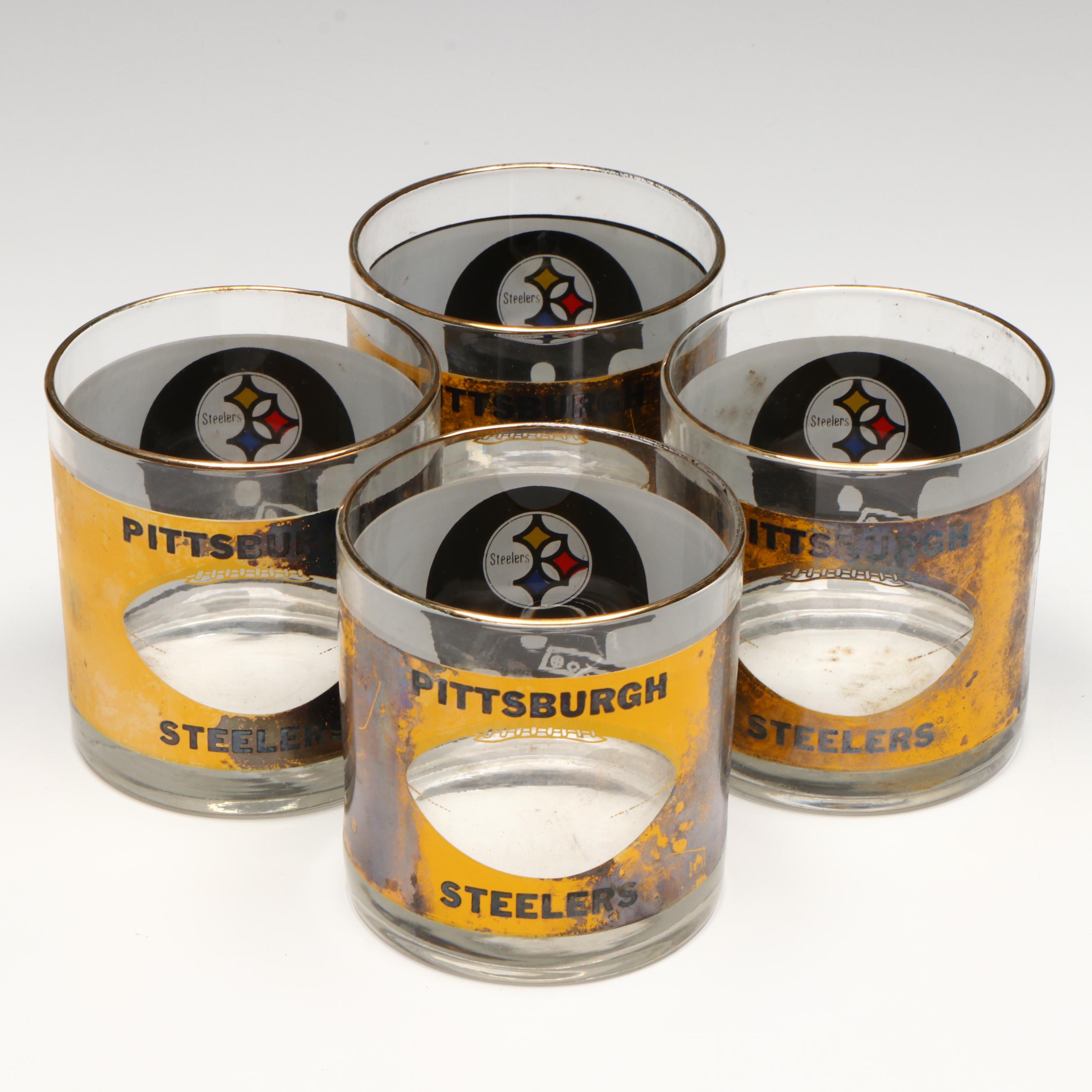 Pittsburgh Steelers Old Fashioned Glasses and Framed Wall Décor