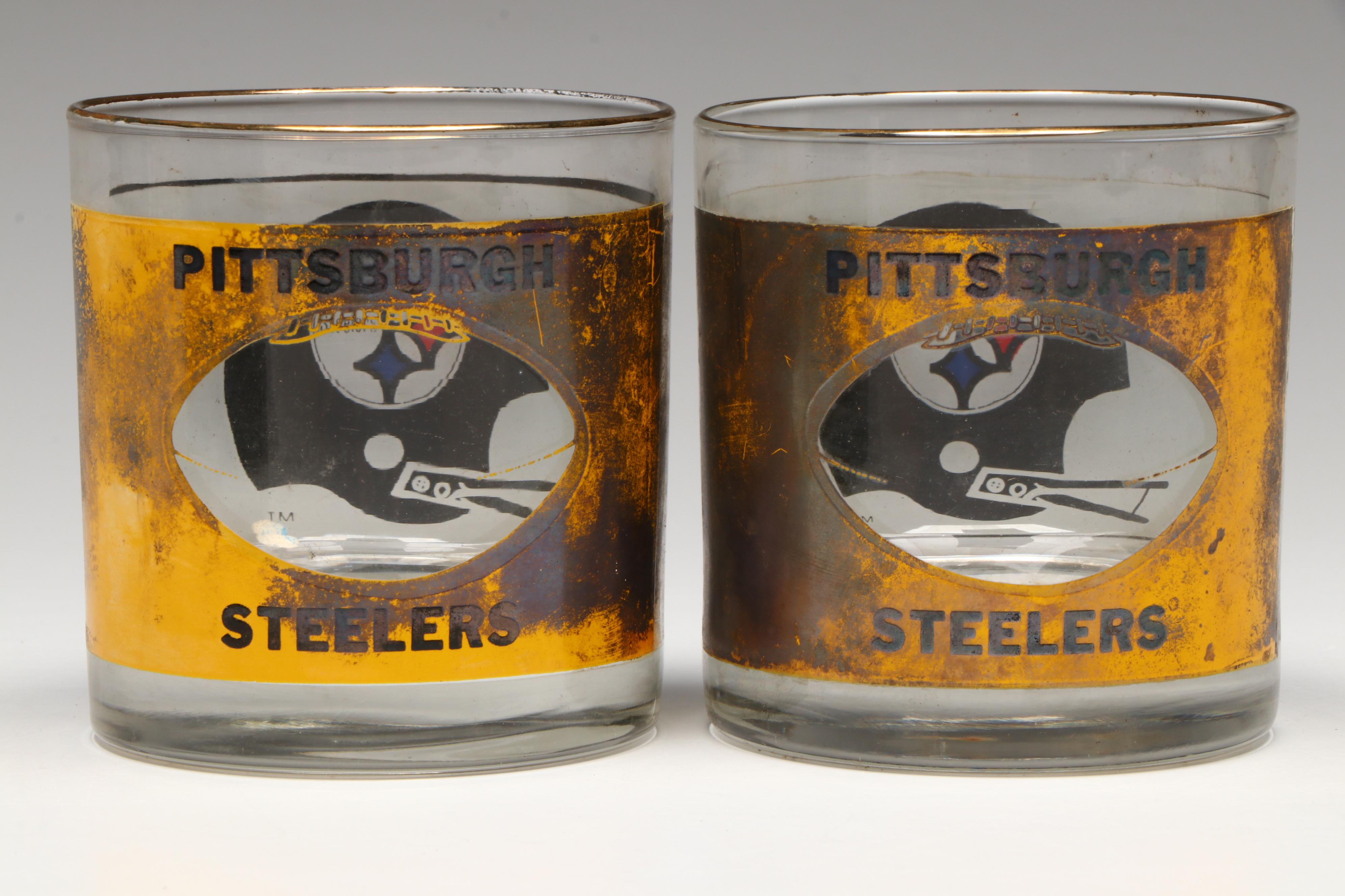 Pittsburgh Steelers Old Fashioned Glasses and Framed Wall Décor
