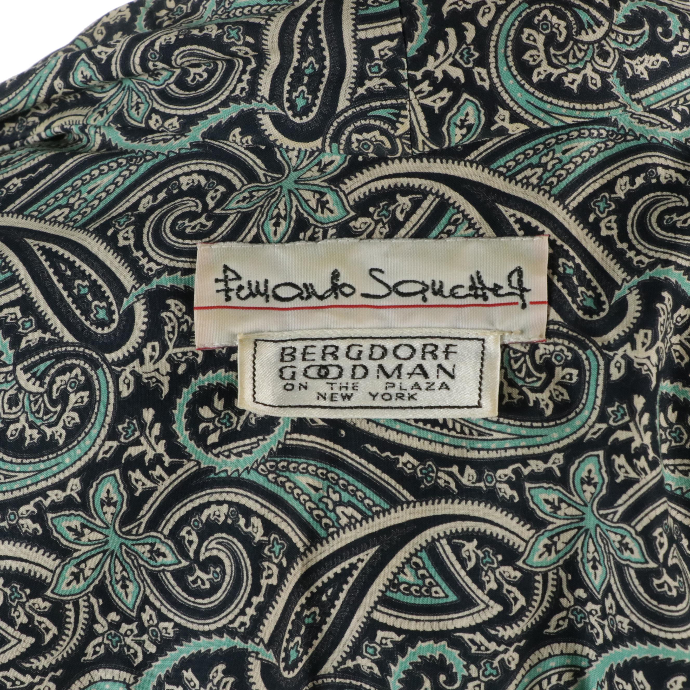 Fernando Sanchez Dressing Robe and Lounge Pants in Paisley Print Cotton Lawn