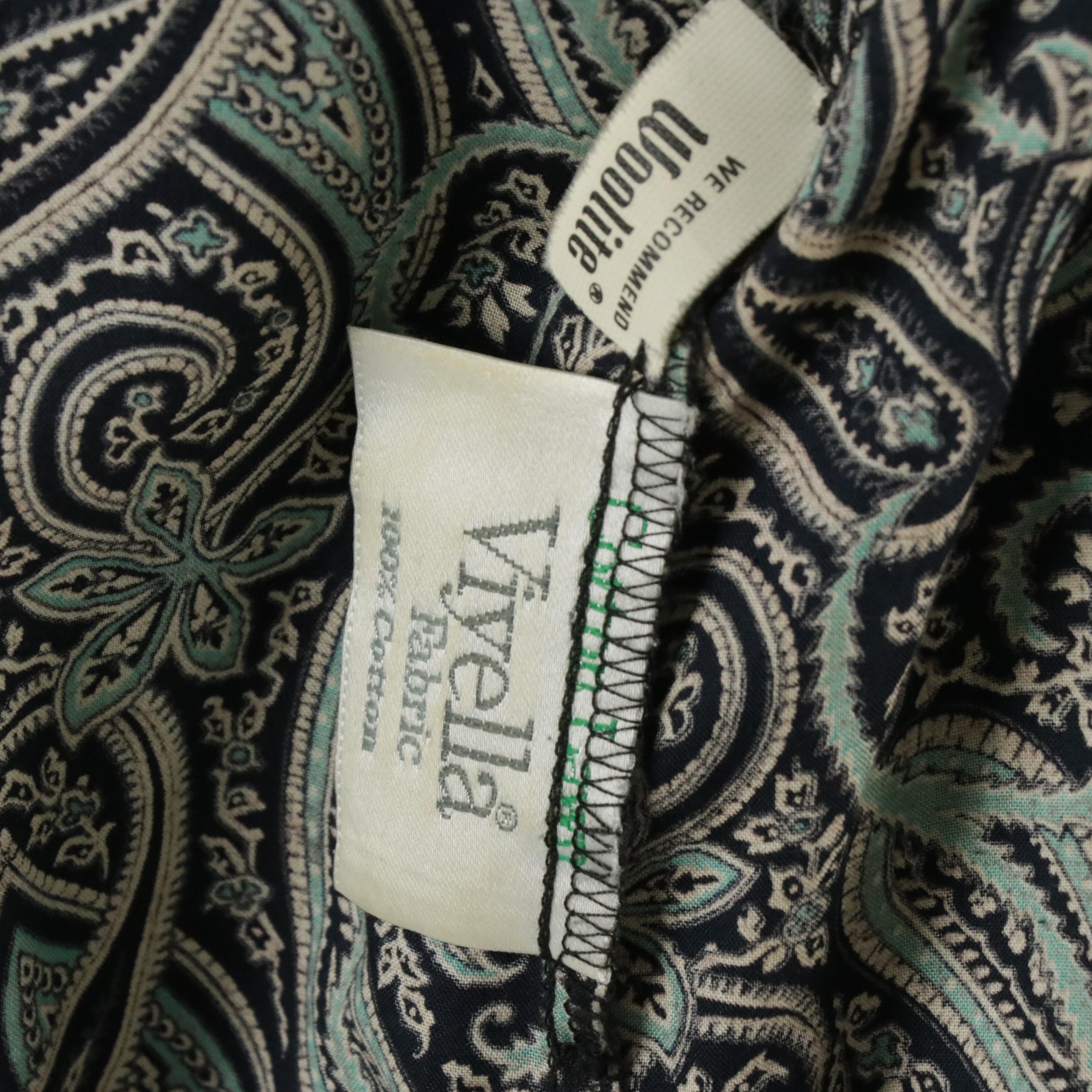 Fernando Sanchez Dressing Robe and Lounge Pants in Paisley Print Cotton Lawn