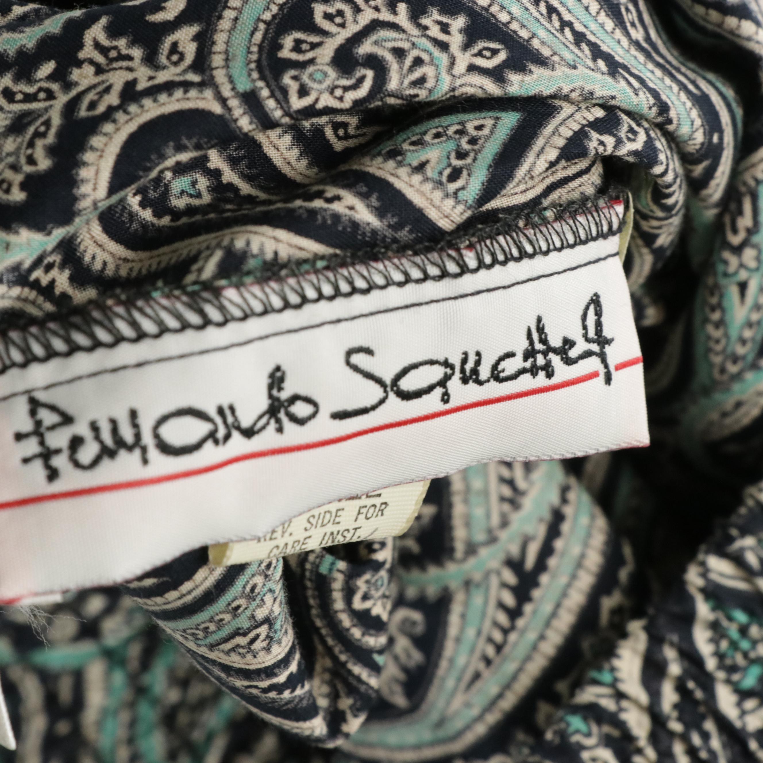 Fernando Sanchez Dressing Robe and Lounge Pants in Paisley Print Cotton Lawn