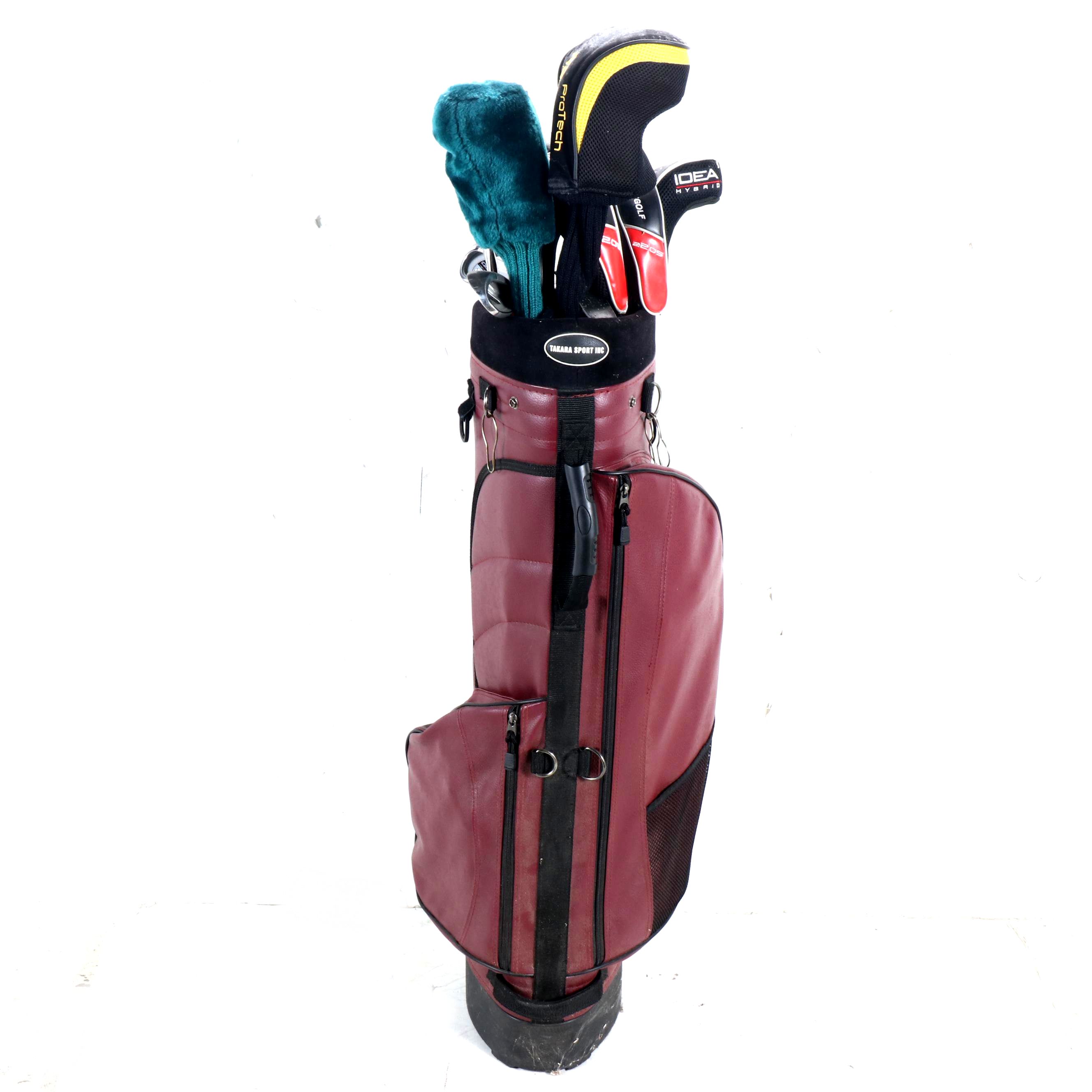 Takara Sport Inc. Golf Bag with Adams Golf Hybrid Clubs, Irons, More