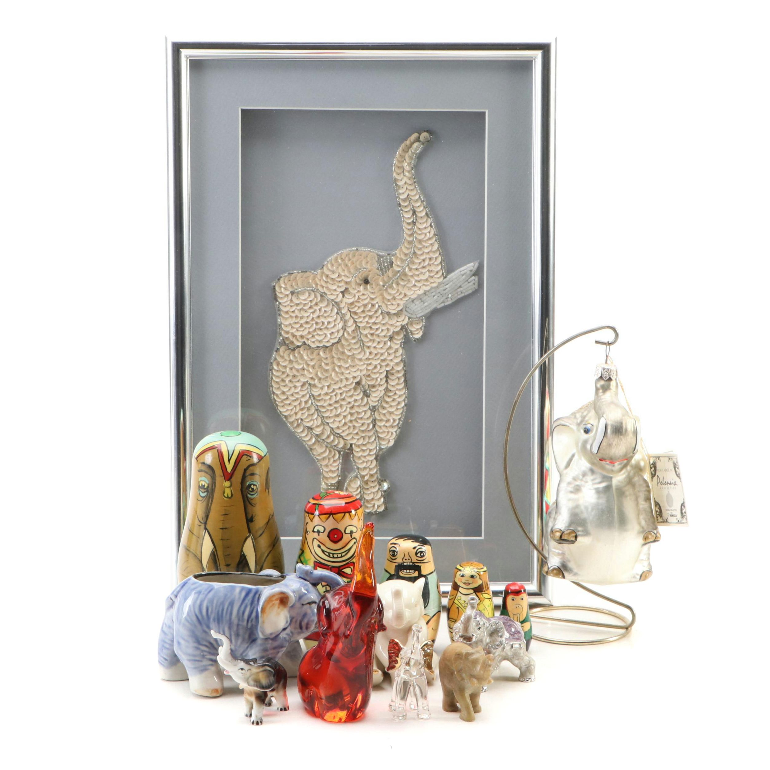 Komozja Polish Glass Ornament and More Elephant Shaped Decor