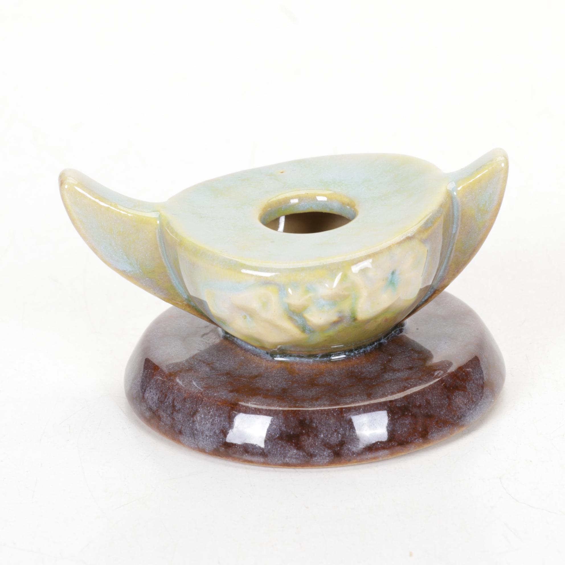 Roseville Pottery Wincraft Candlestick with Frankoma Prairie Green Vase and More