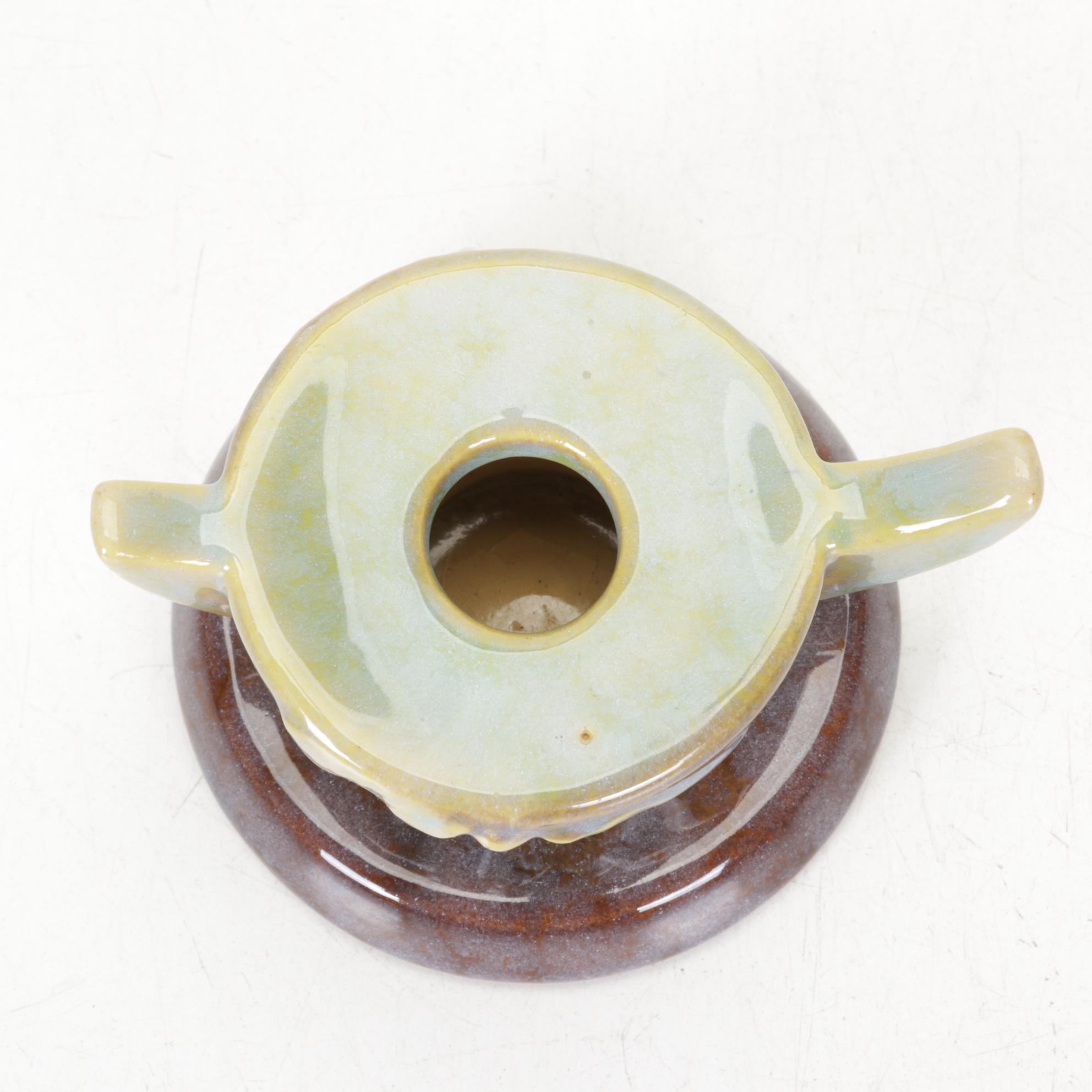 Roseville Pottery Wincraft Candlestick with Frankoma Prairie Green Vase and More