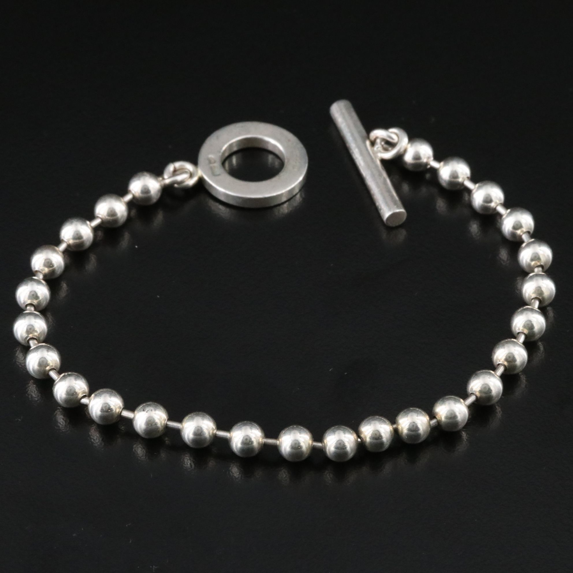 Gucci Sterling Boule Bead Toggle Bracelet