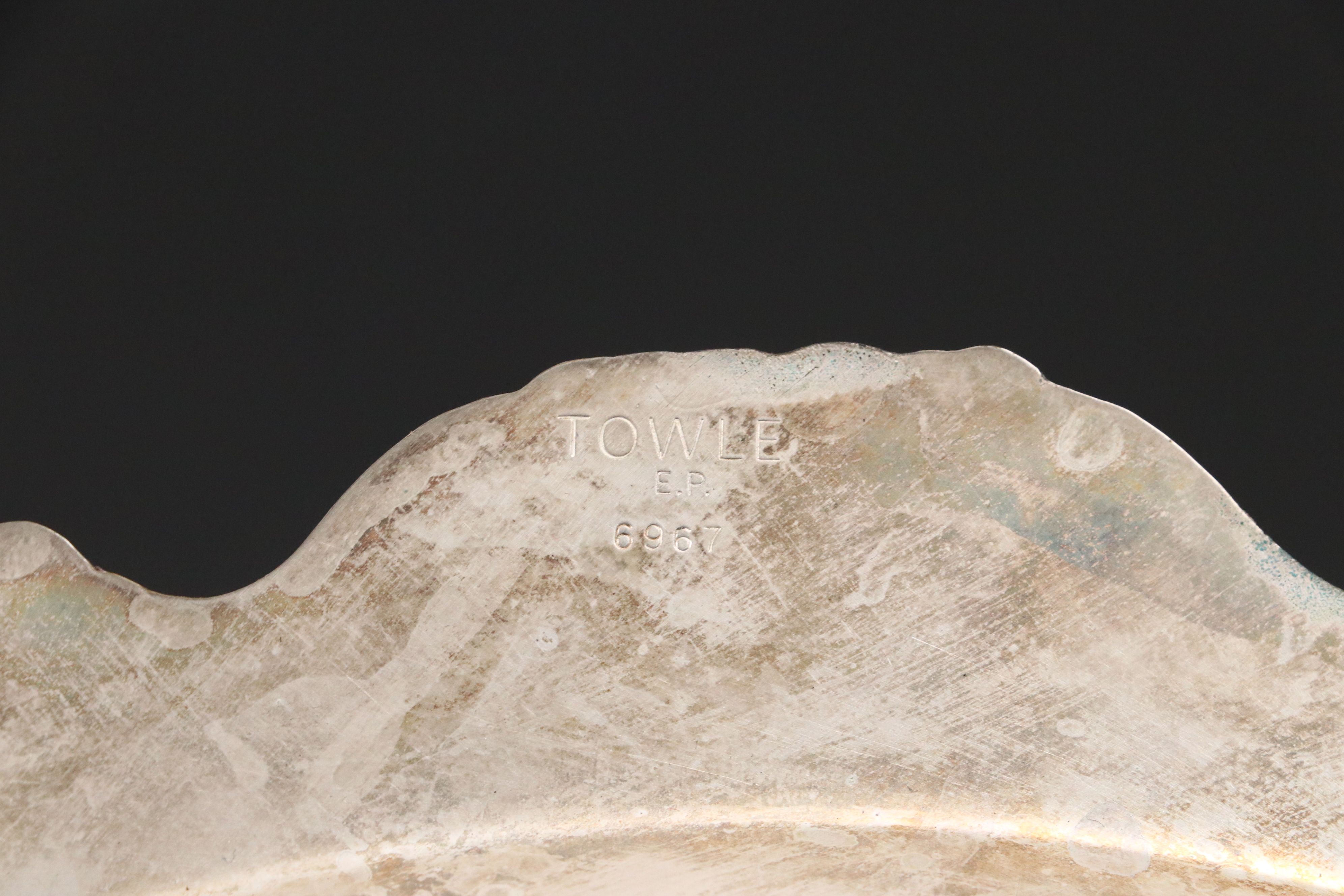 Pierced Casserole Dish with Silver Plate Chip and Dips, Trays and Nut Bowl