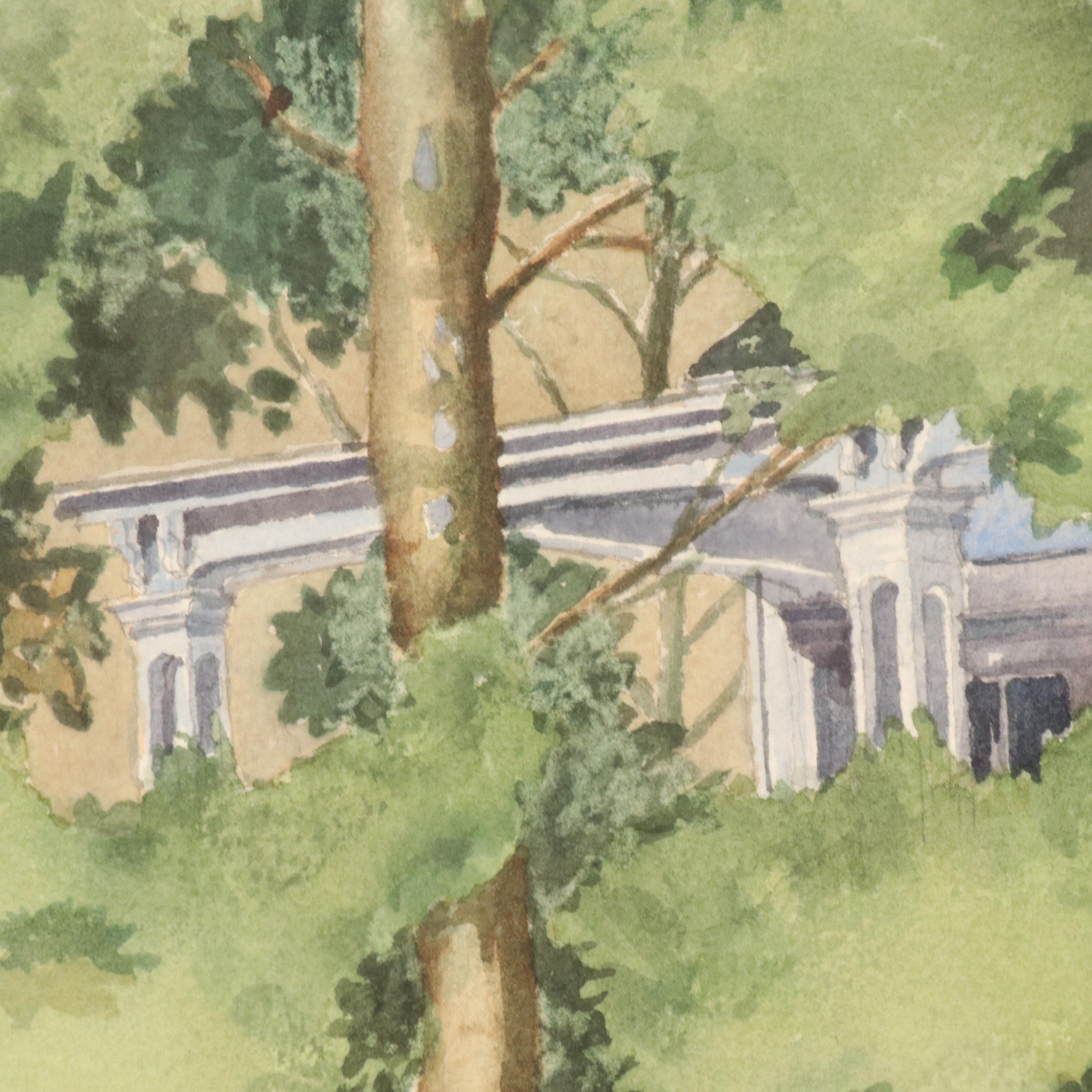 A. Davis Watercolor Painting of the Sledge House, 1985