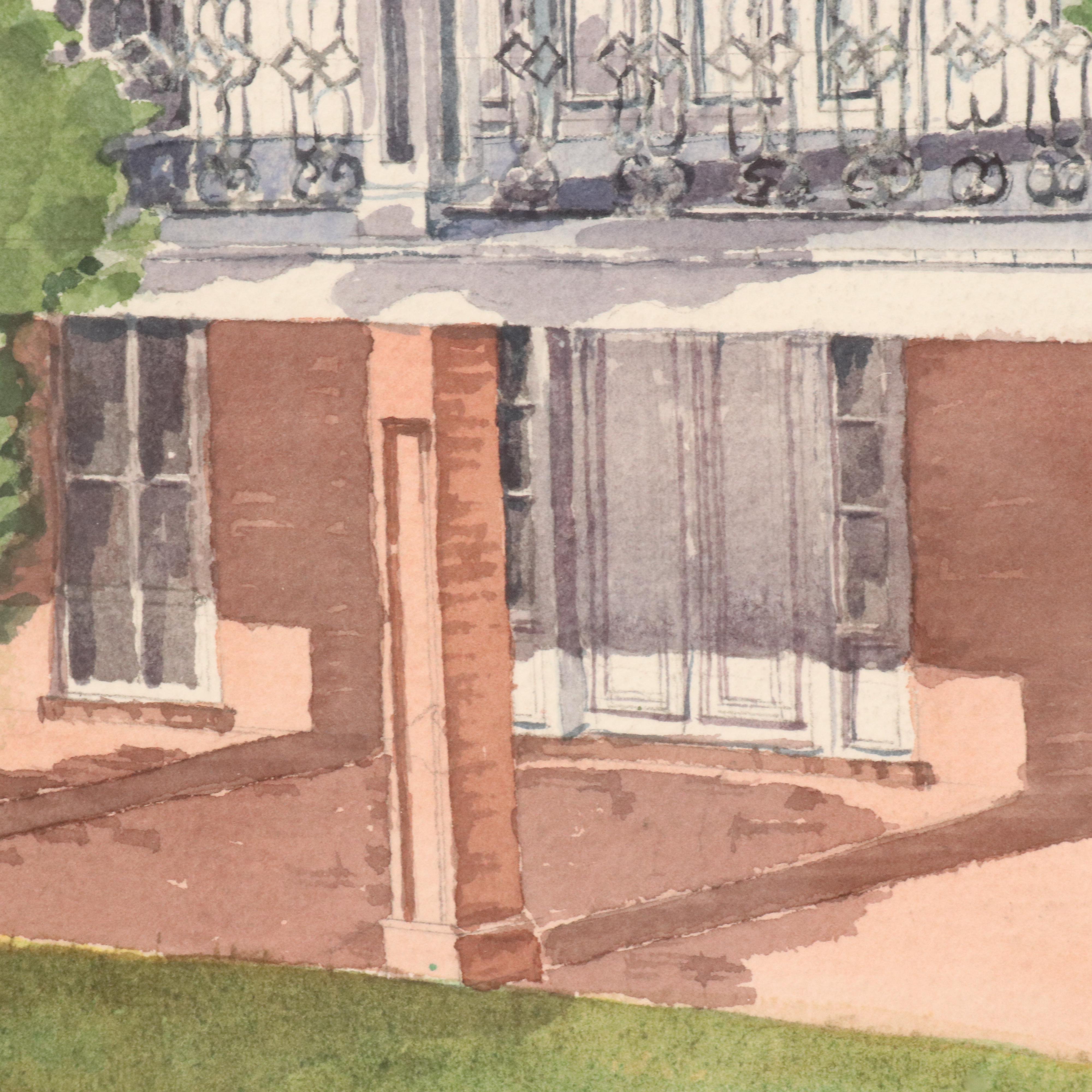 A. Davis Watercolor Painting of the Sledge House, 1985