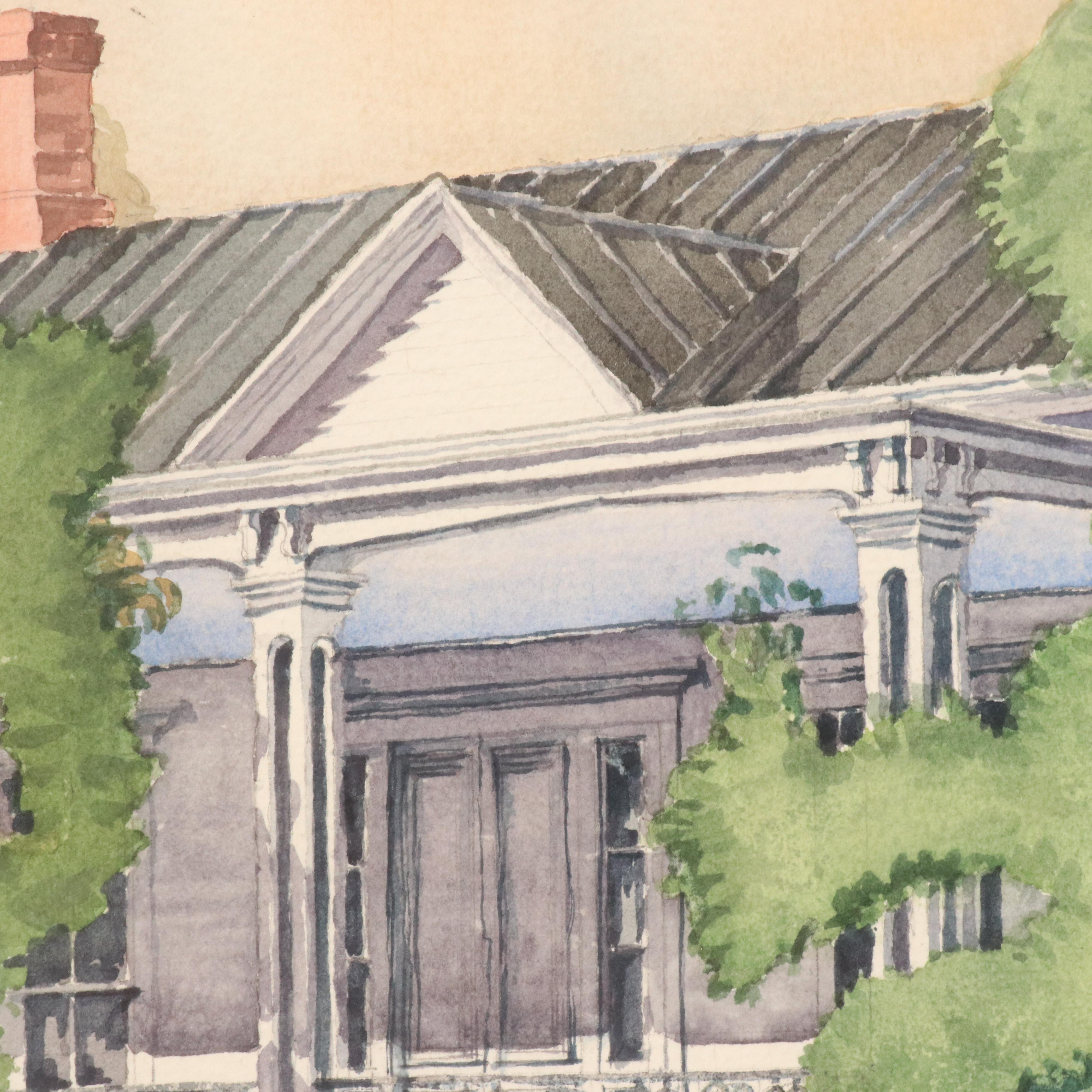 A. Davis Watercolor Painting of the Sledge House, 1985