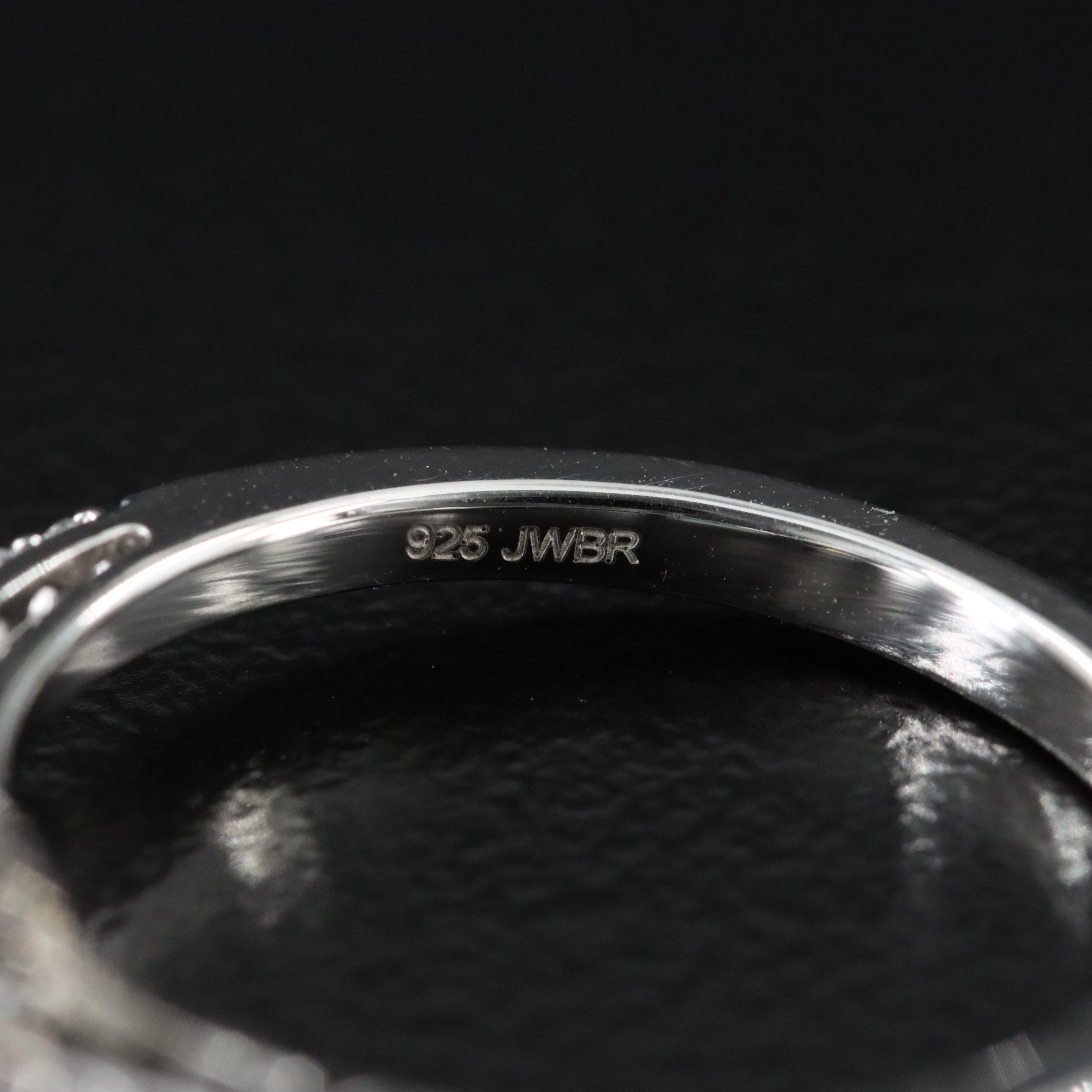 Sterling Aquamarine and White Sapphire Ring