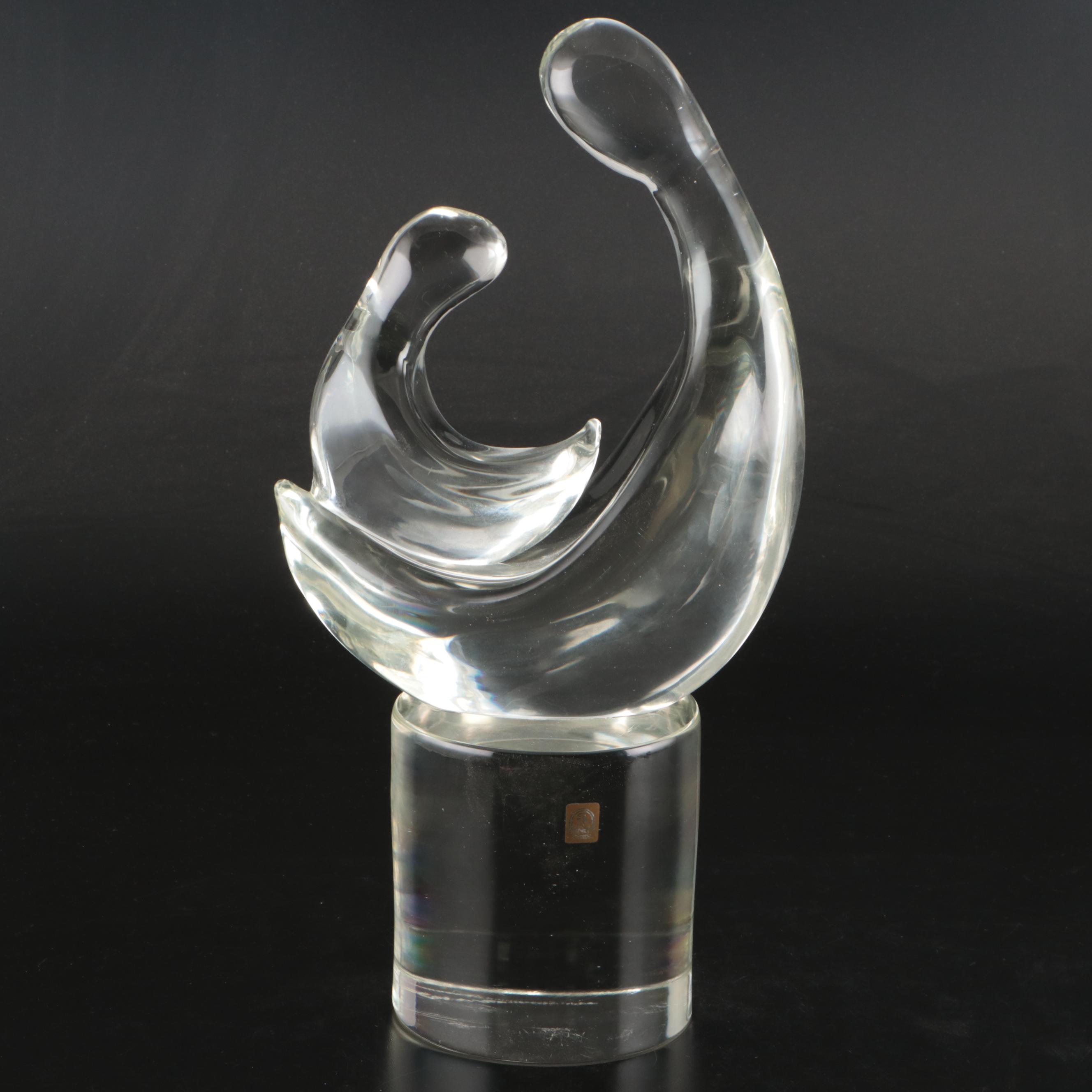 Oscar Zanetti Murano Mother and Child Art Glass Sculpture