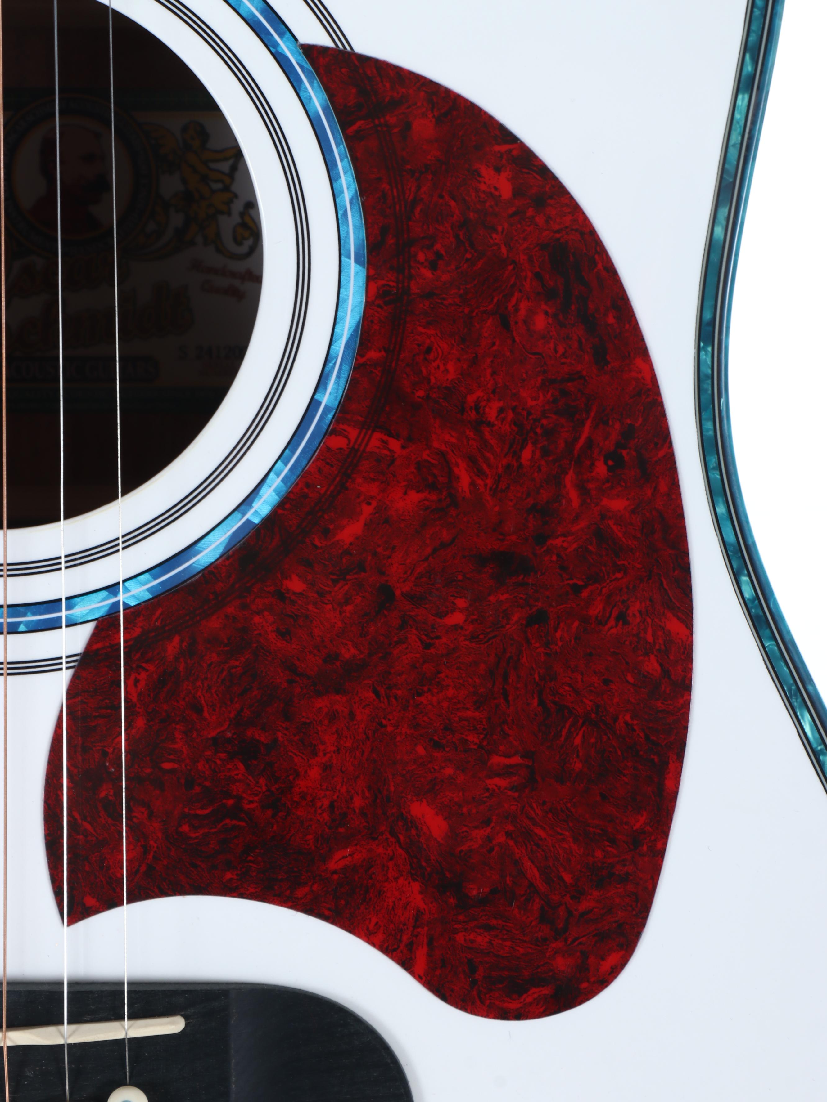 Oscar Schmidt by Washburn White Gloss Dreadnought Electric Acoustic Guitar