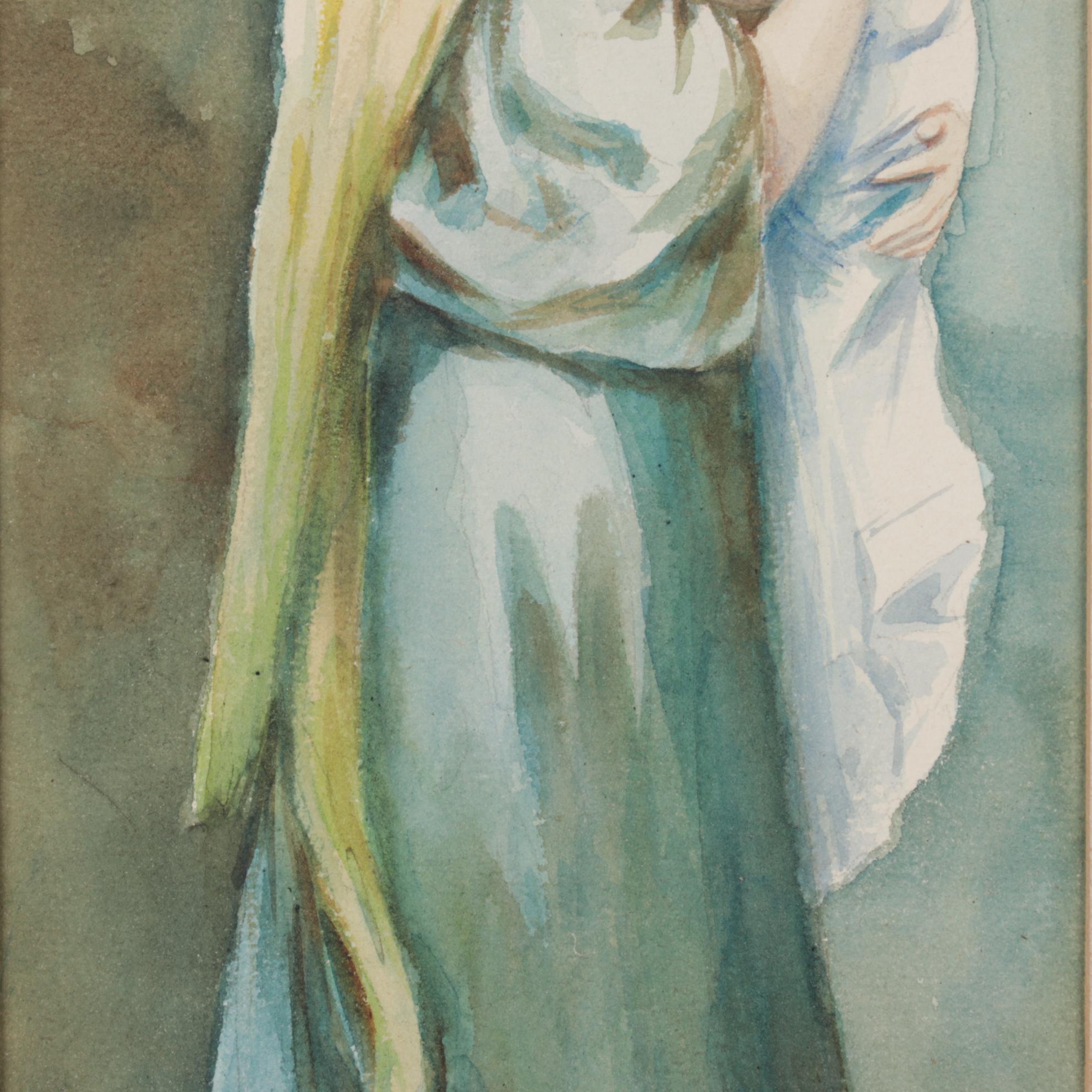 M.G. Myers Watercolor Painting After Maud Stumm "Young Mother", Mid-20th Century