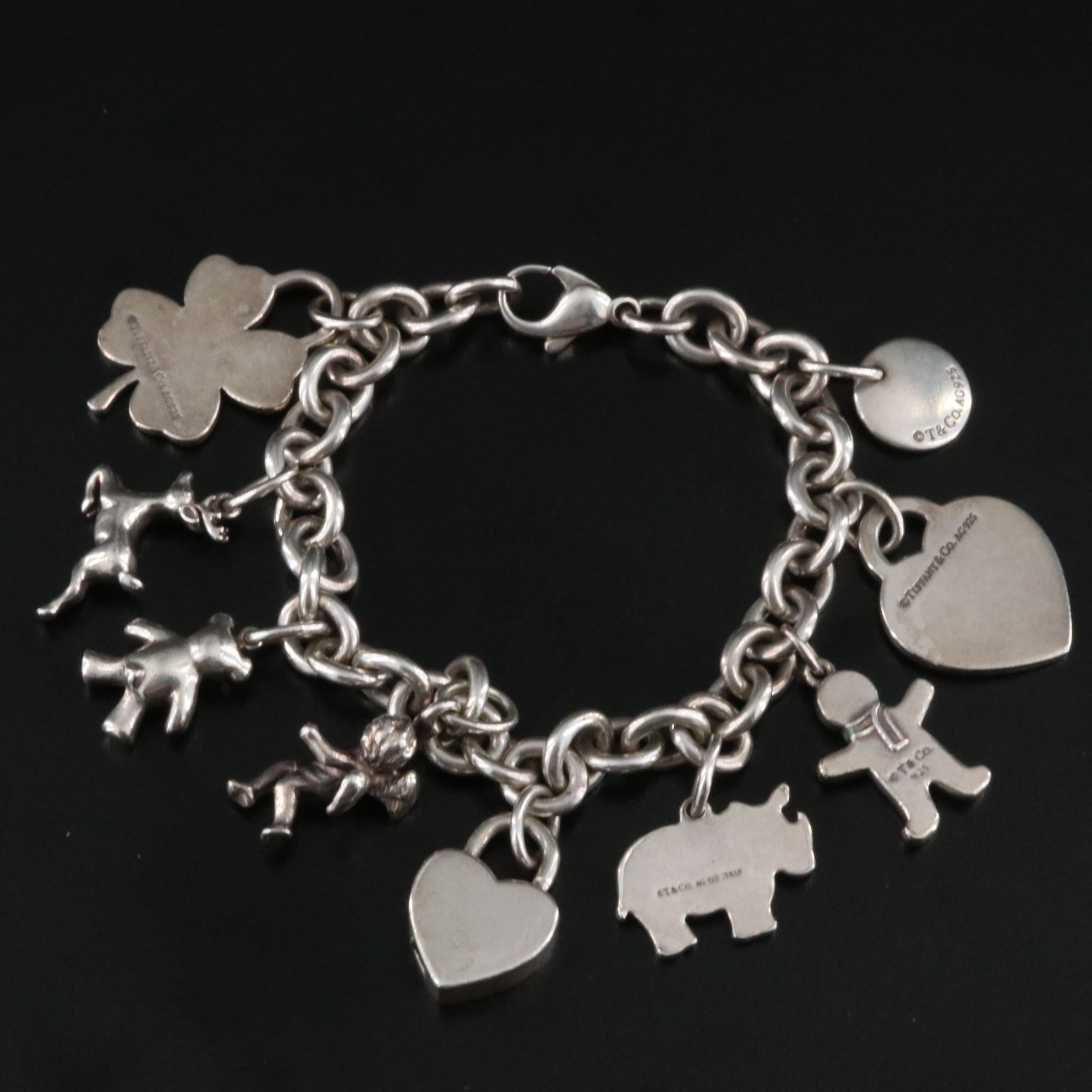 Tiffany & Co. Sterling Charm Bracelet with Tiffany Charms