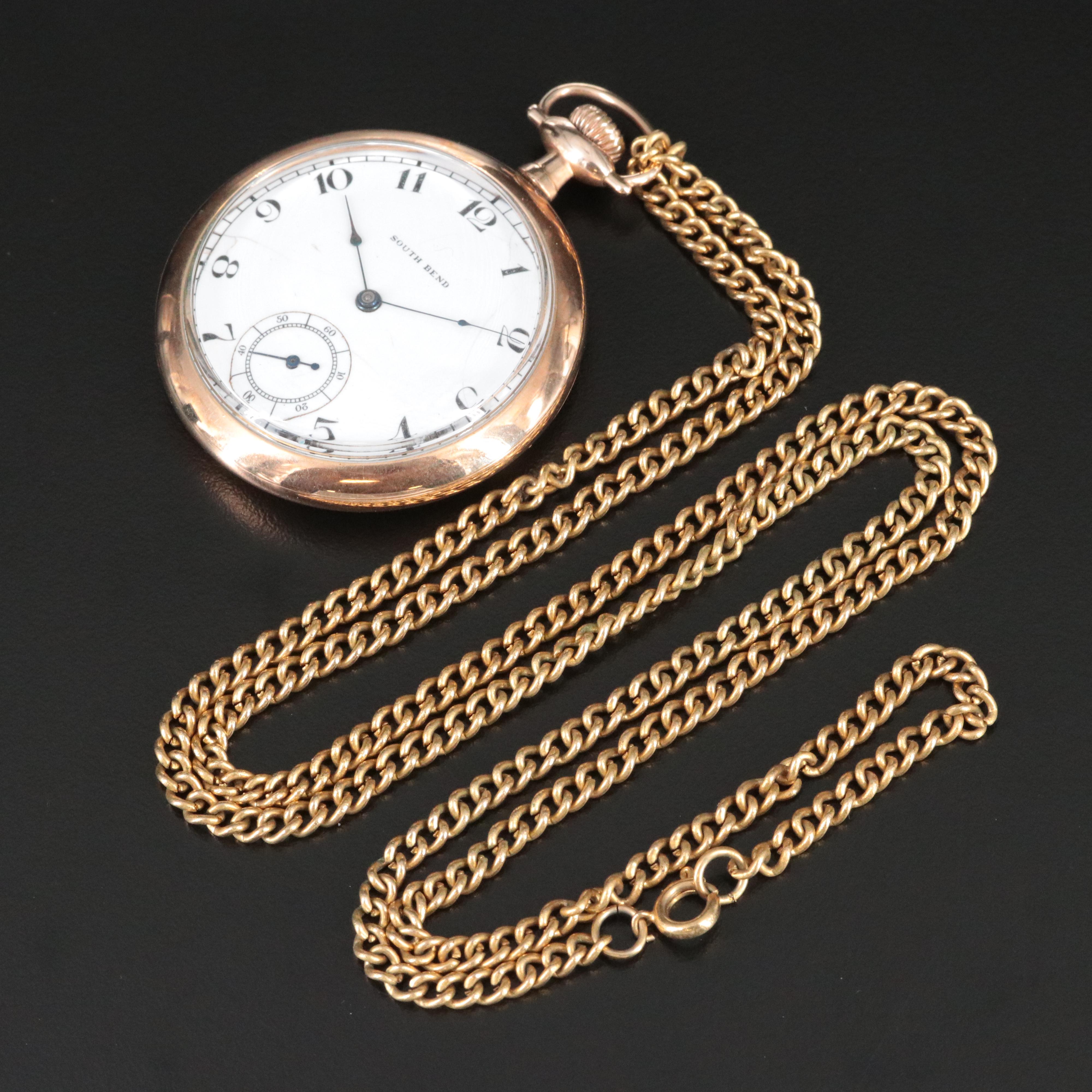South Bend Gold-Filled Open Face Pocket Watch