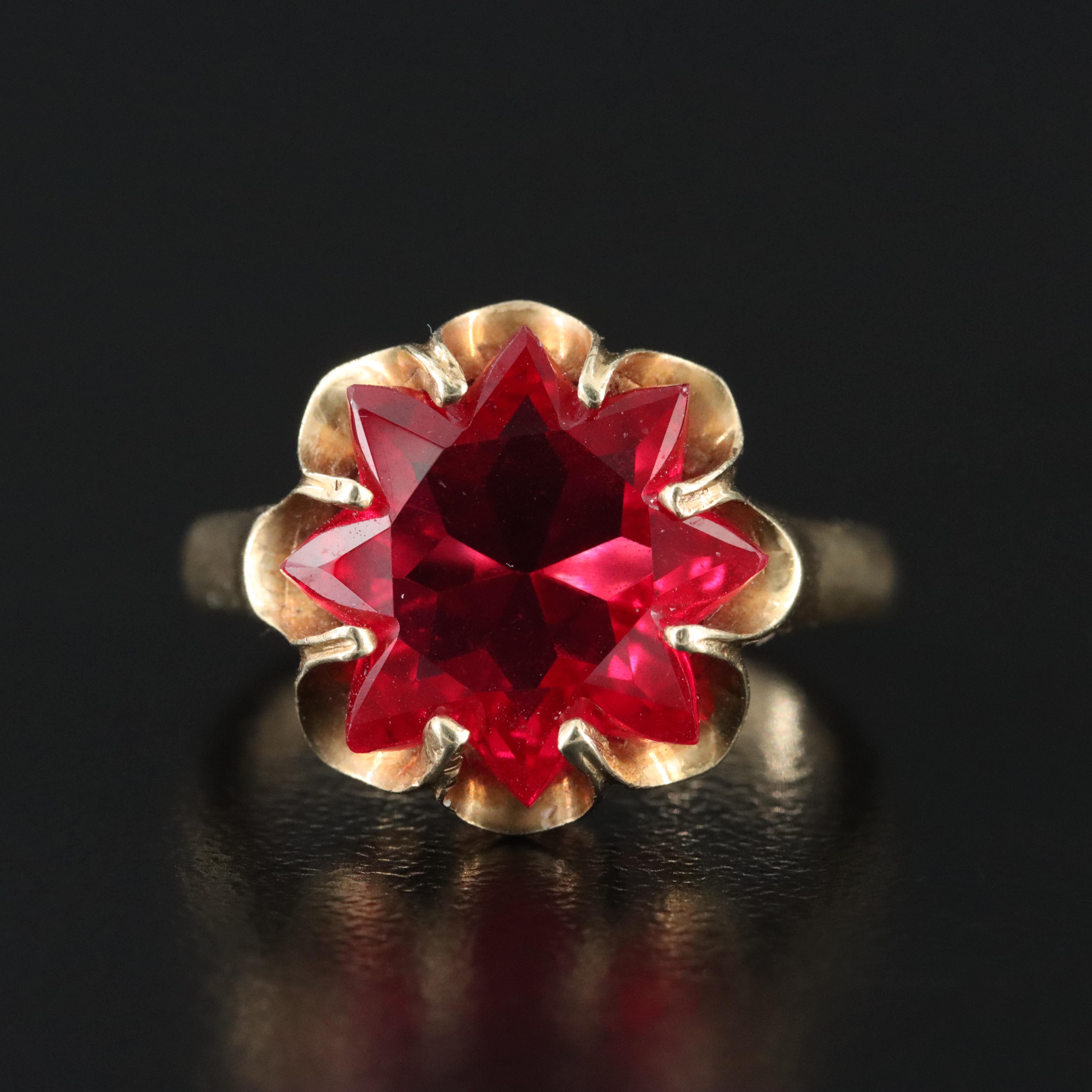 Vintage 14K Ruby Belcher Ring
