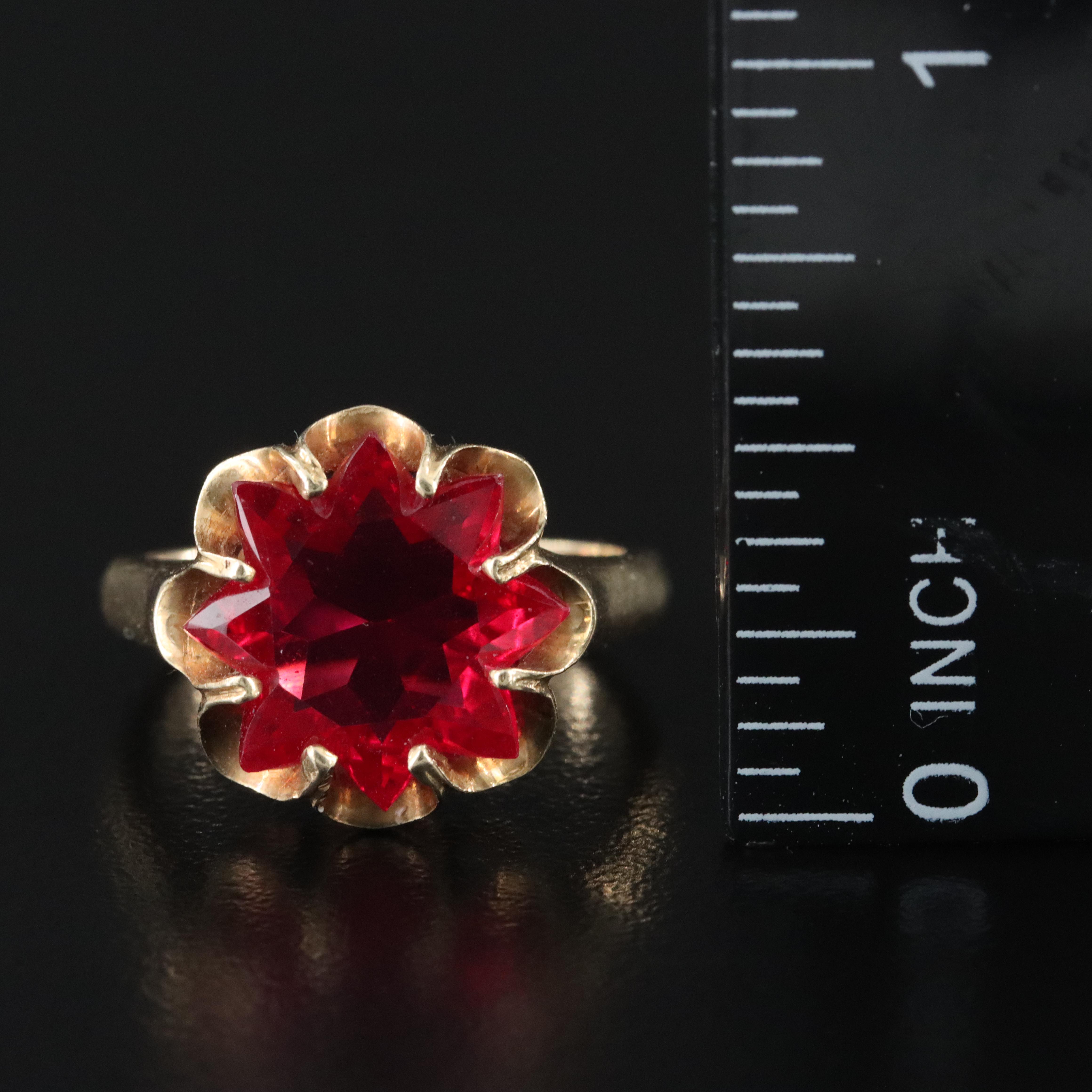 Vintage 14K Ruby Belcher Ring