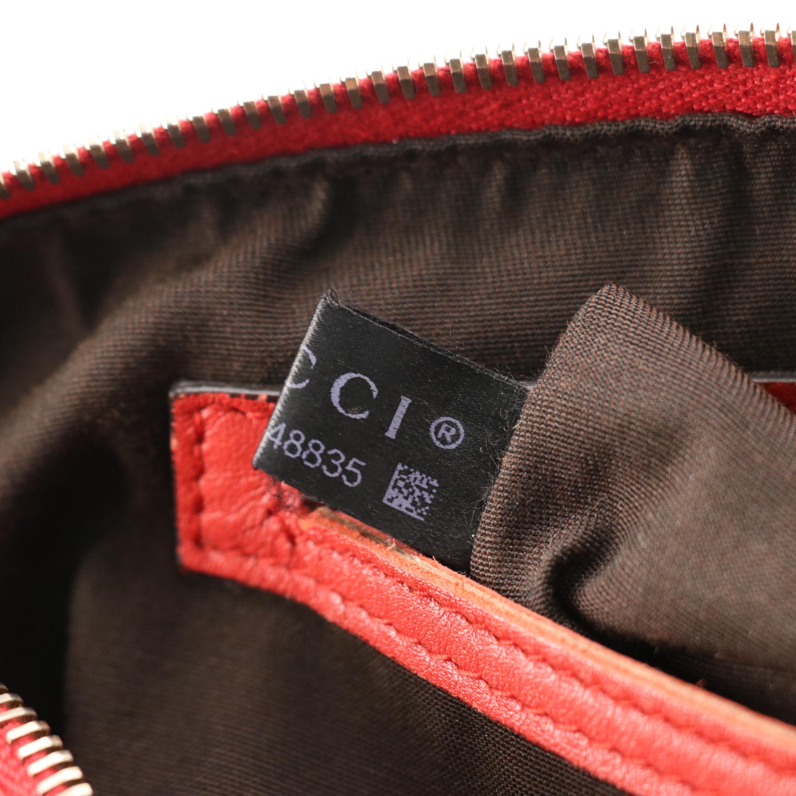 Gucci Joy Boston Bag in Red Guccissima Calfskin and Smooth Leather