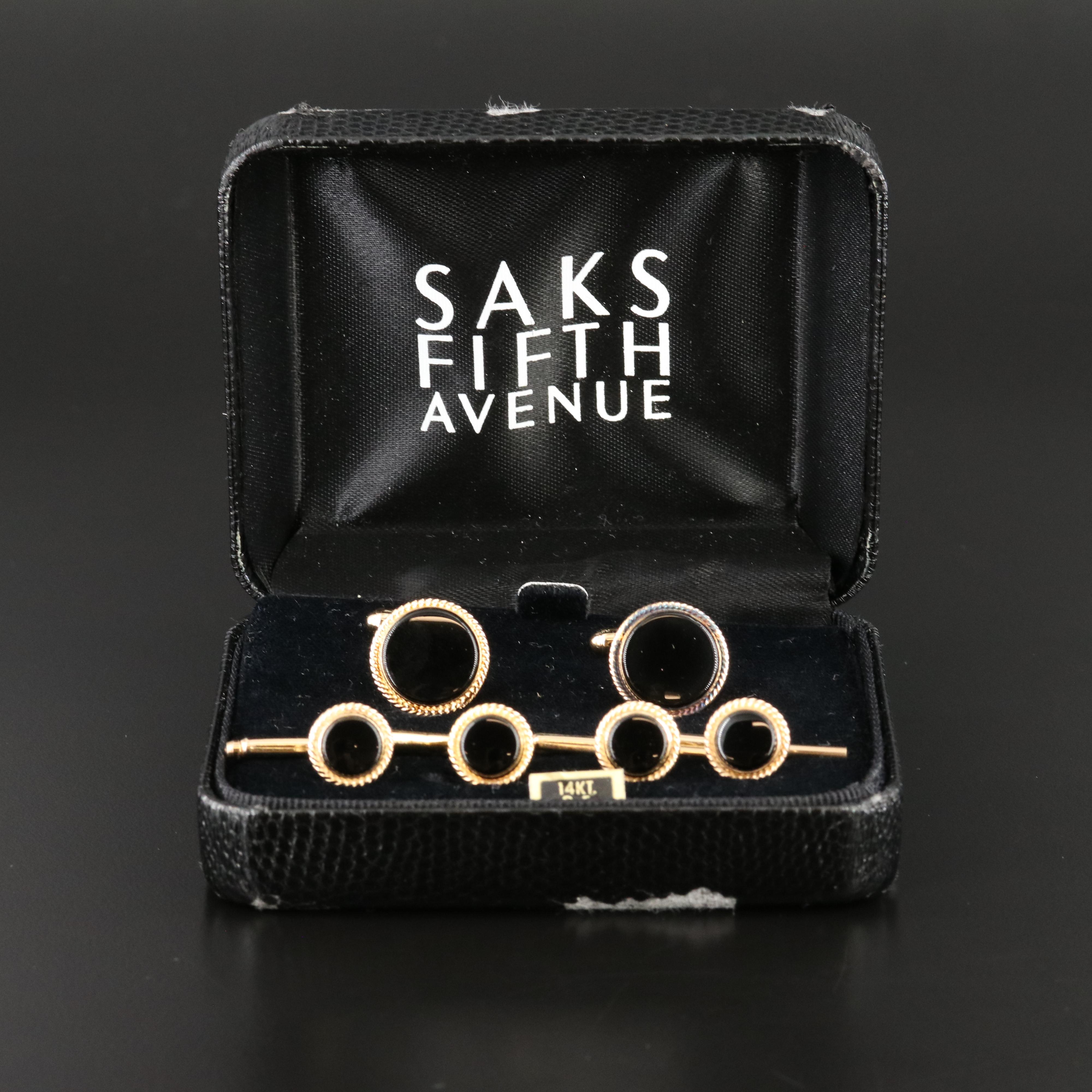 Walter E Hayward Gold-Filled Men's Dress Set with Black Onyx