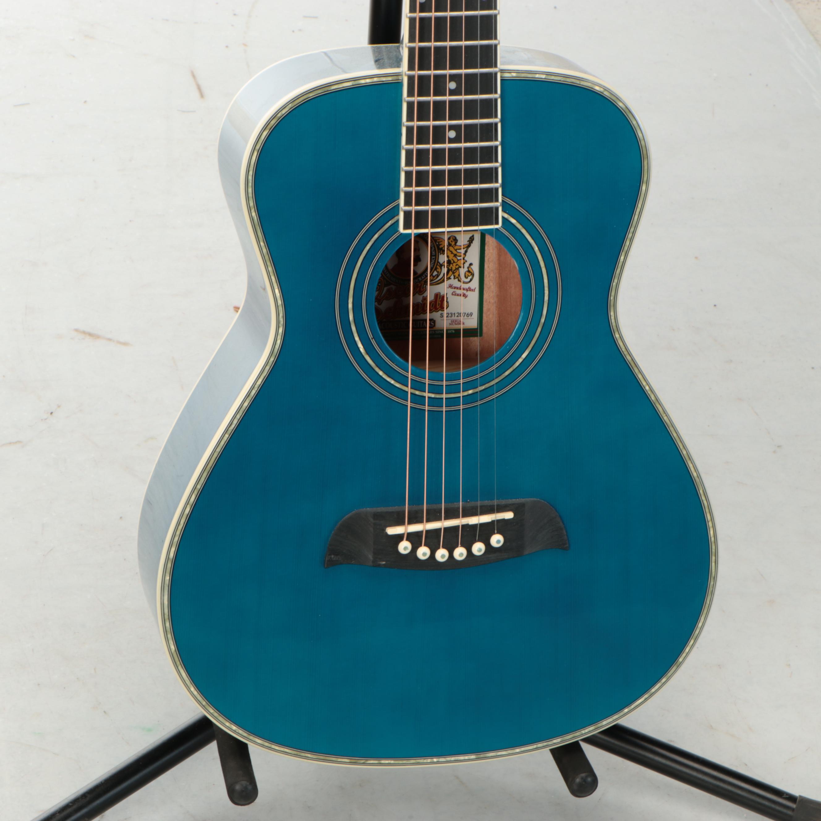 Oscar Schmidt by Washburn 1/2 Size Dreadnought Blue Acoustic Guitar