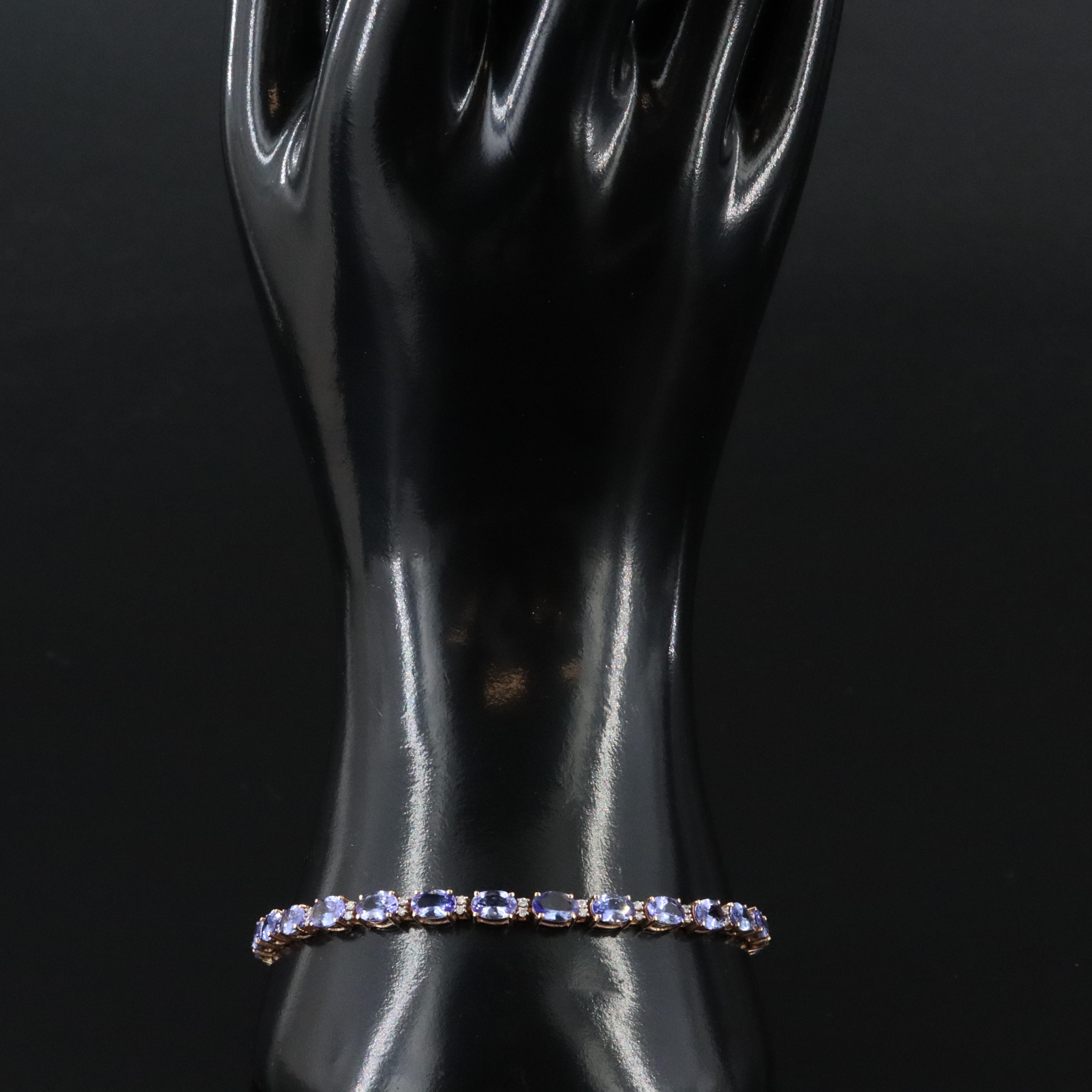 14K Tanzanite and Diamond Line Bracelet