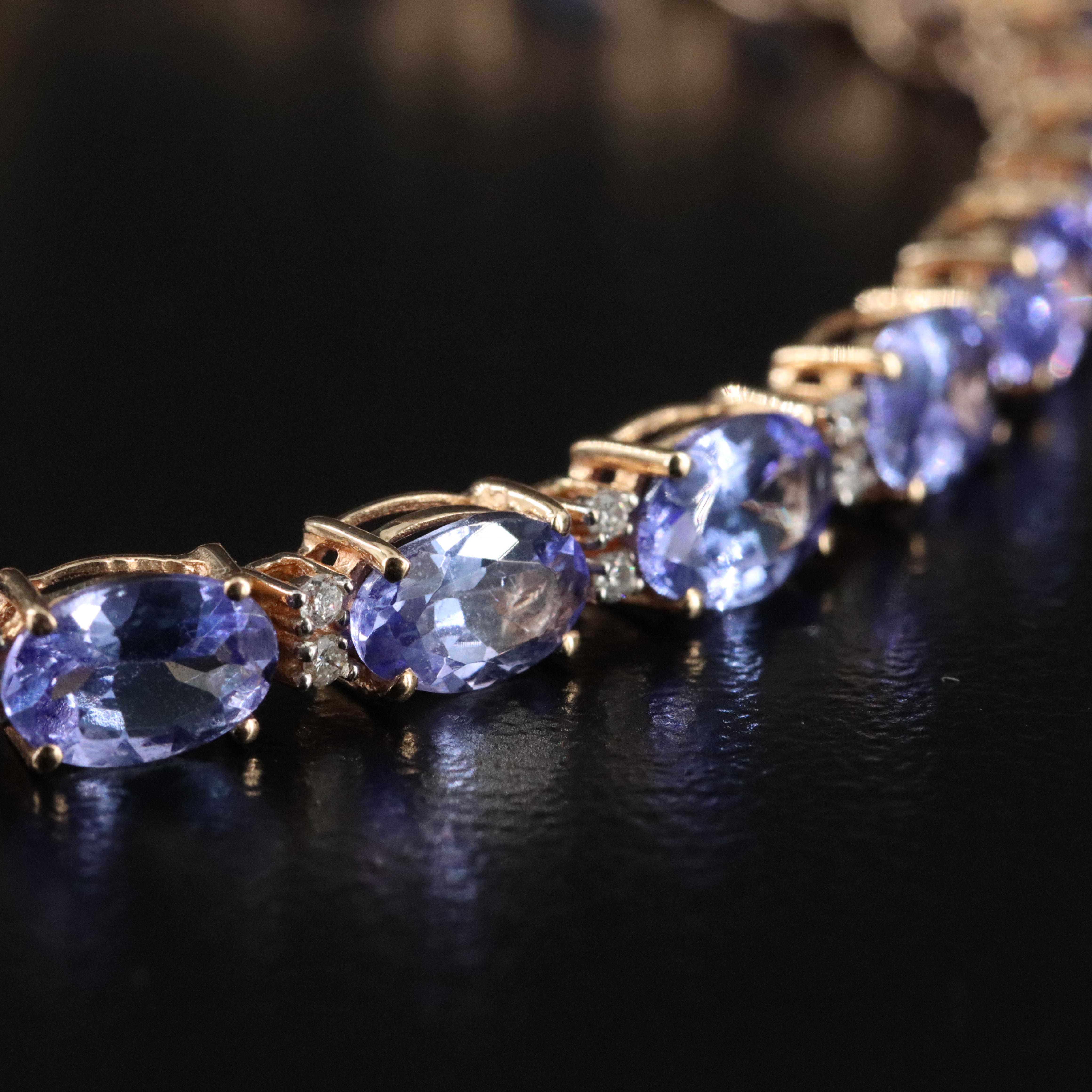 14K Tanzanite and Diamond Line Bracelet