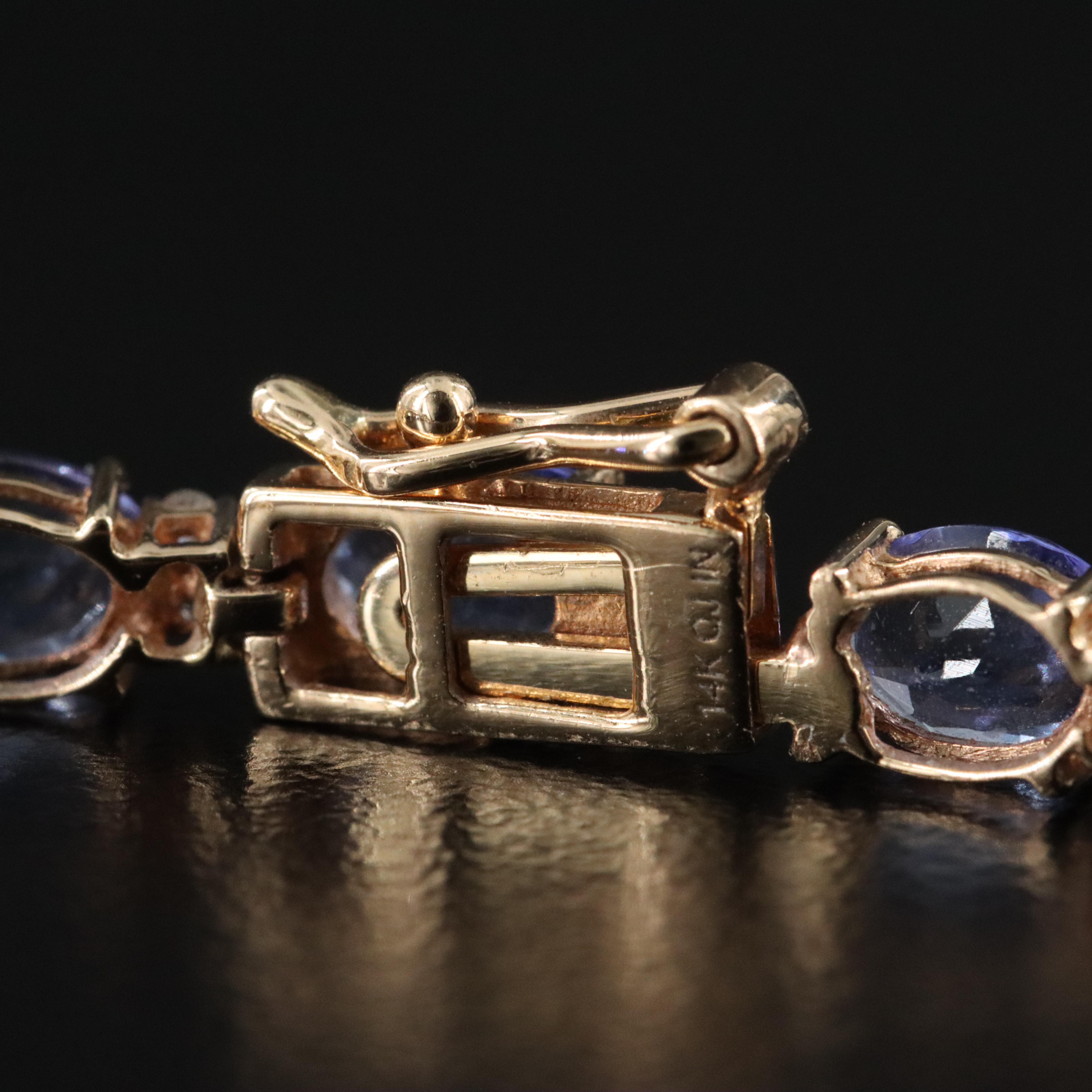 14K Tanzanite and Diamond Line Bracelet