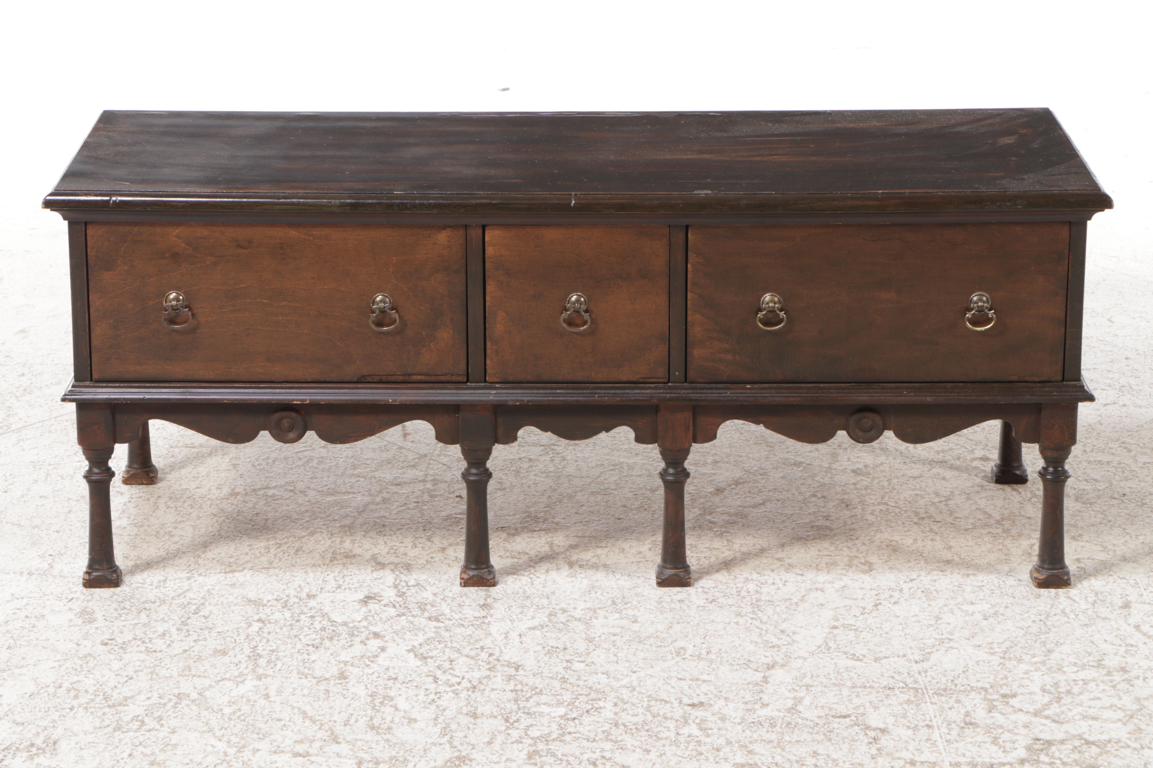 William and Mary Style Low Chest of Drawers, 20th Century