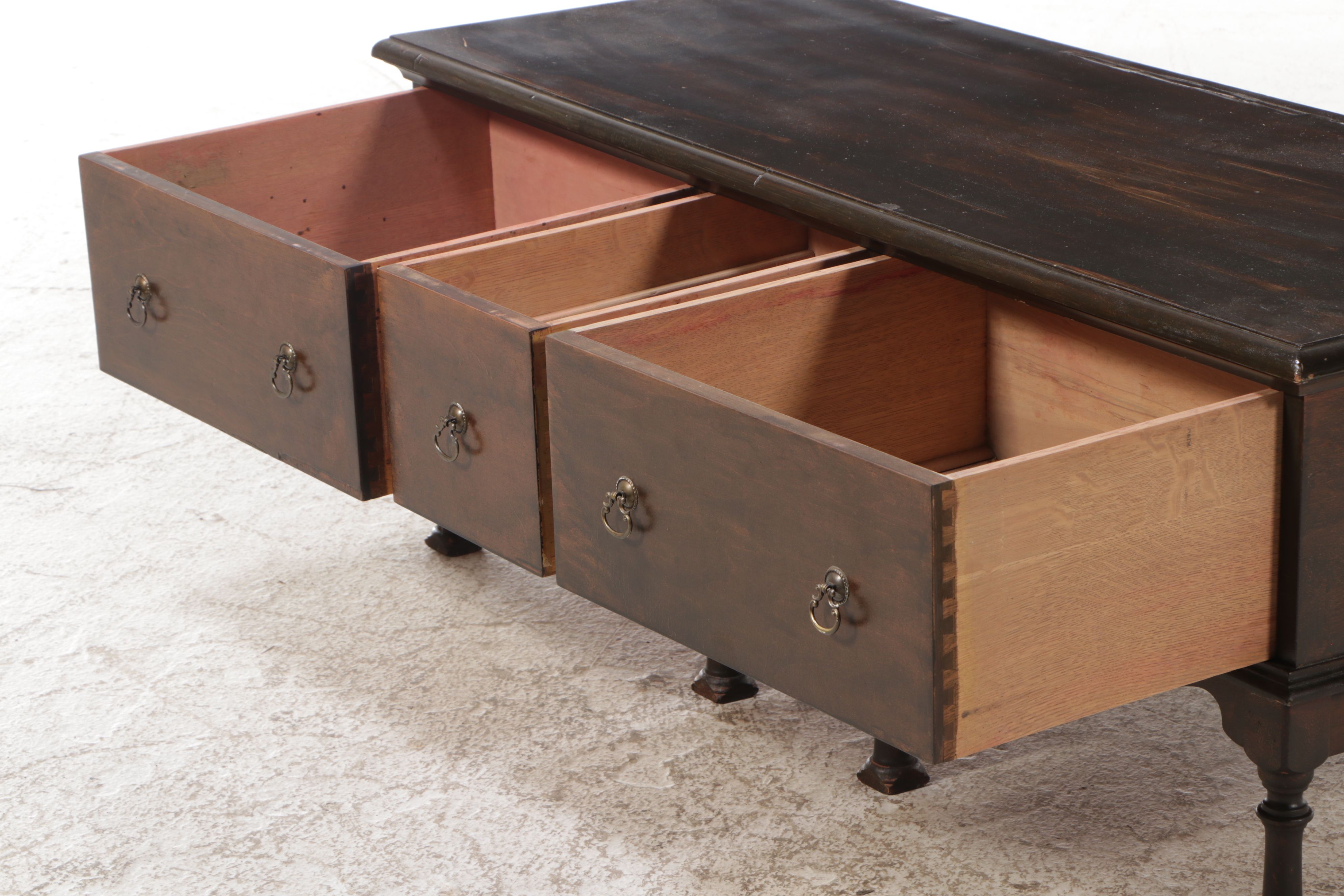 William and Mary Style Low Chest of Drawers, 20th Century