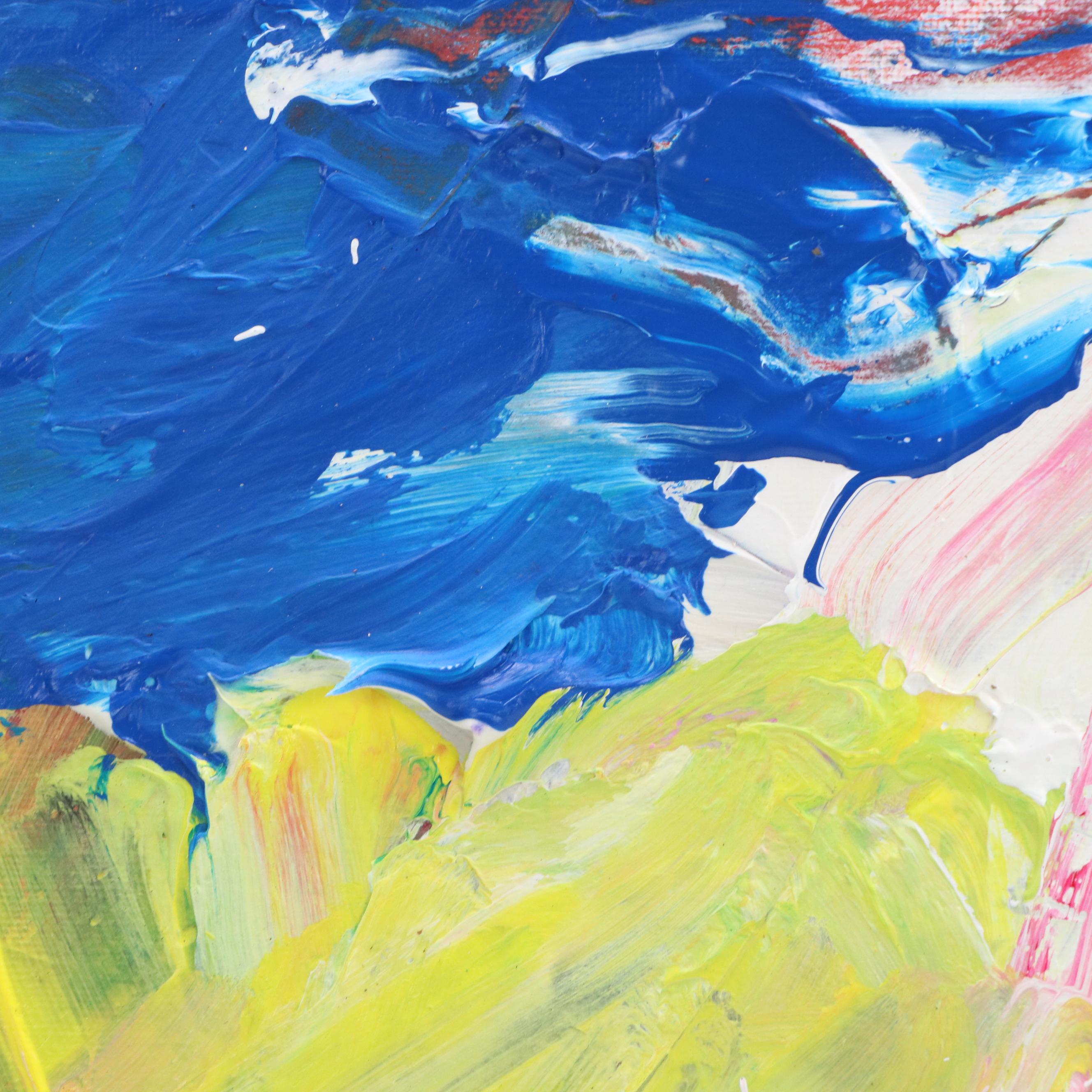 Abiola Idowu Stylized Impasto Acrylic Portrait "Meditation," 2022