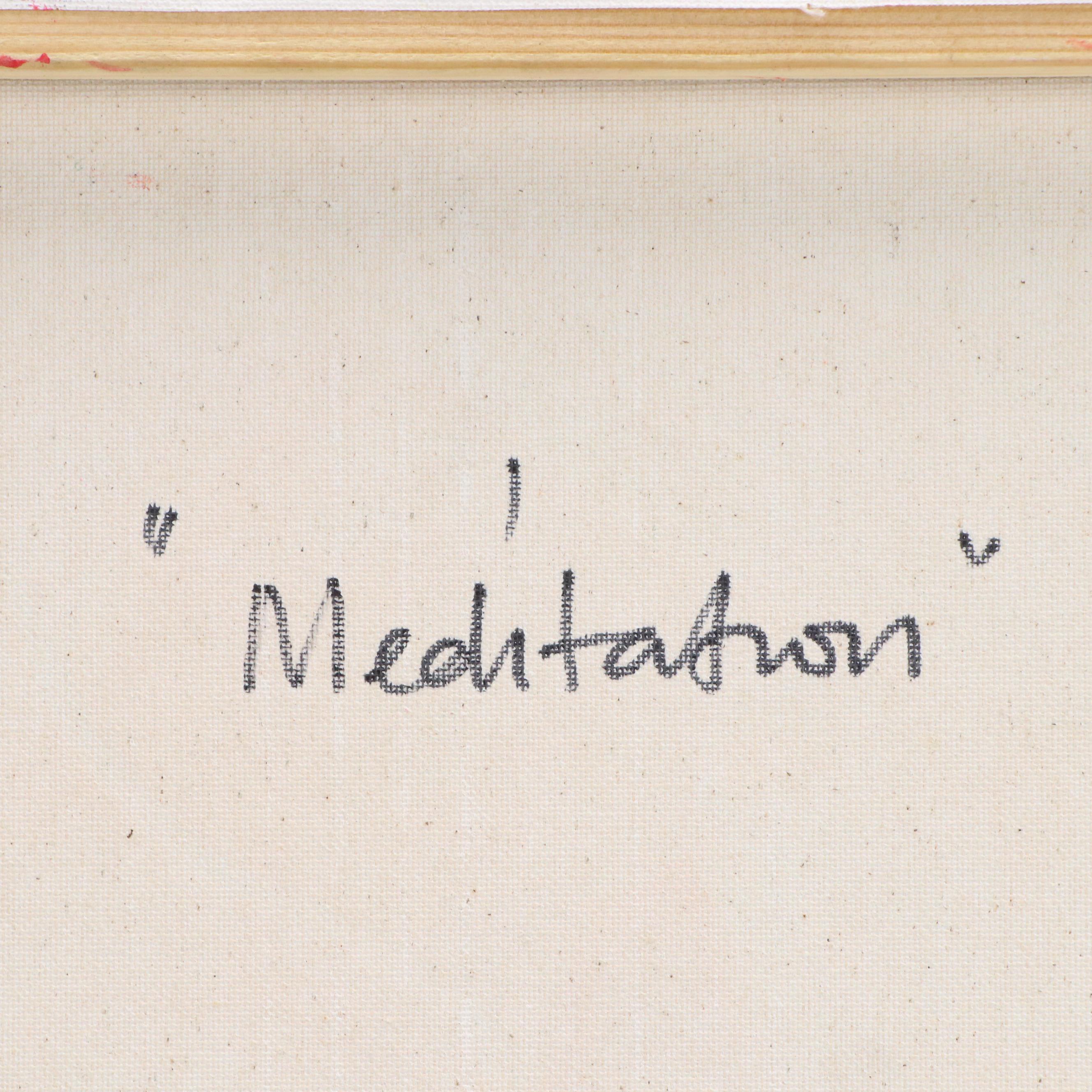 Abiola Idowu Stylized Impasto Acrylic Portrait "Meditation," 2022