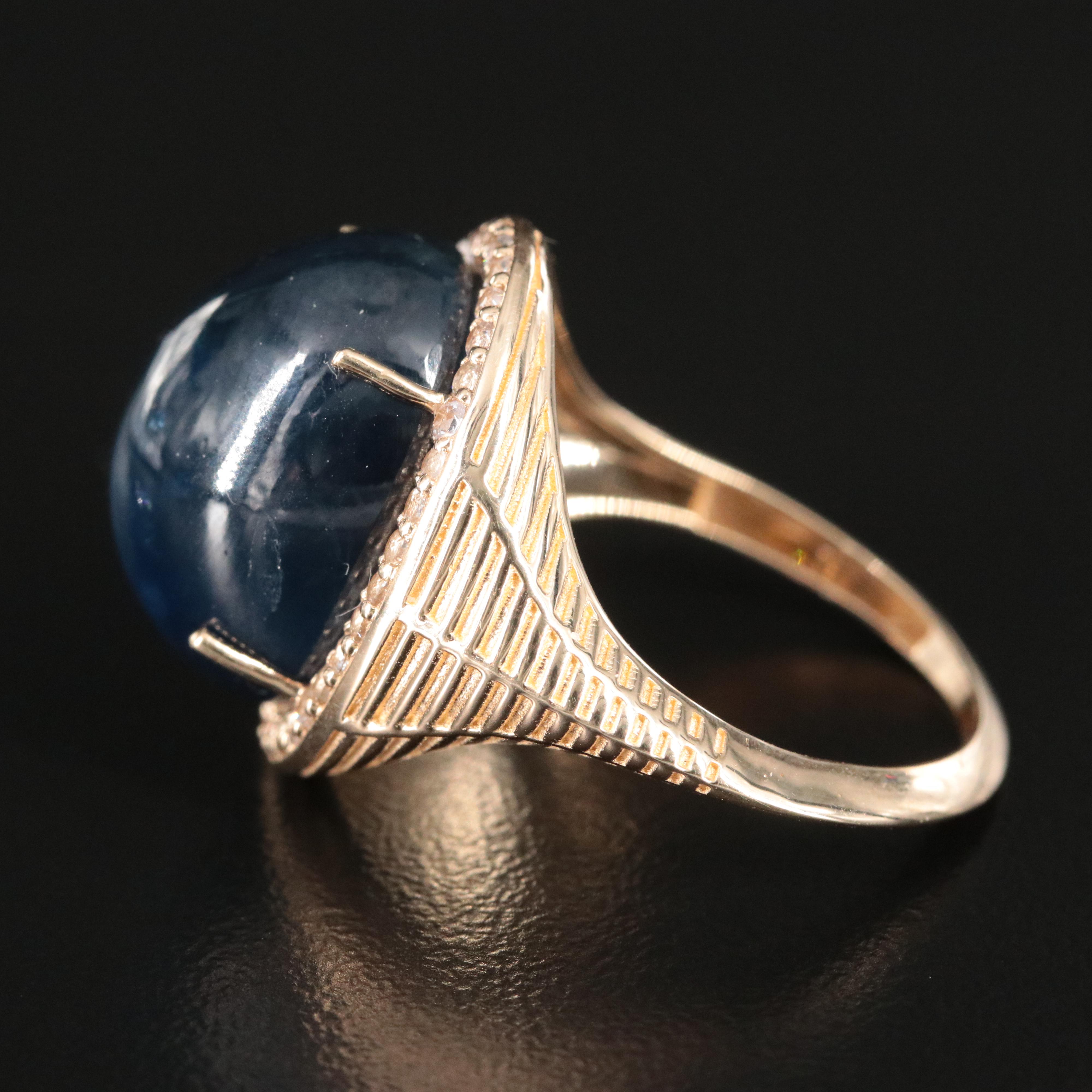 14K 18.47 CT Sapphire and White Sapphire Ring with IGI Jewelry Report