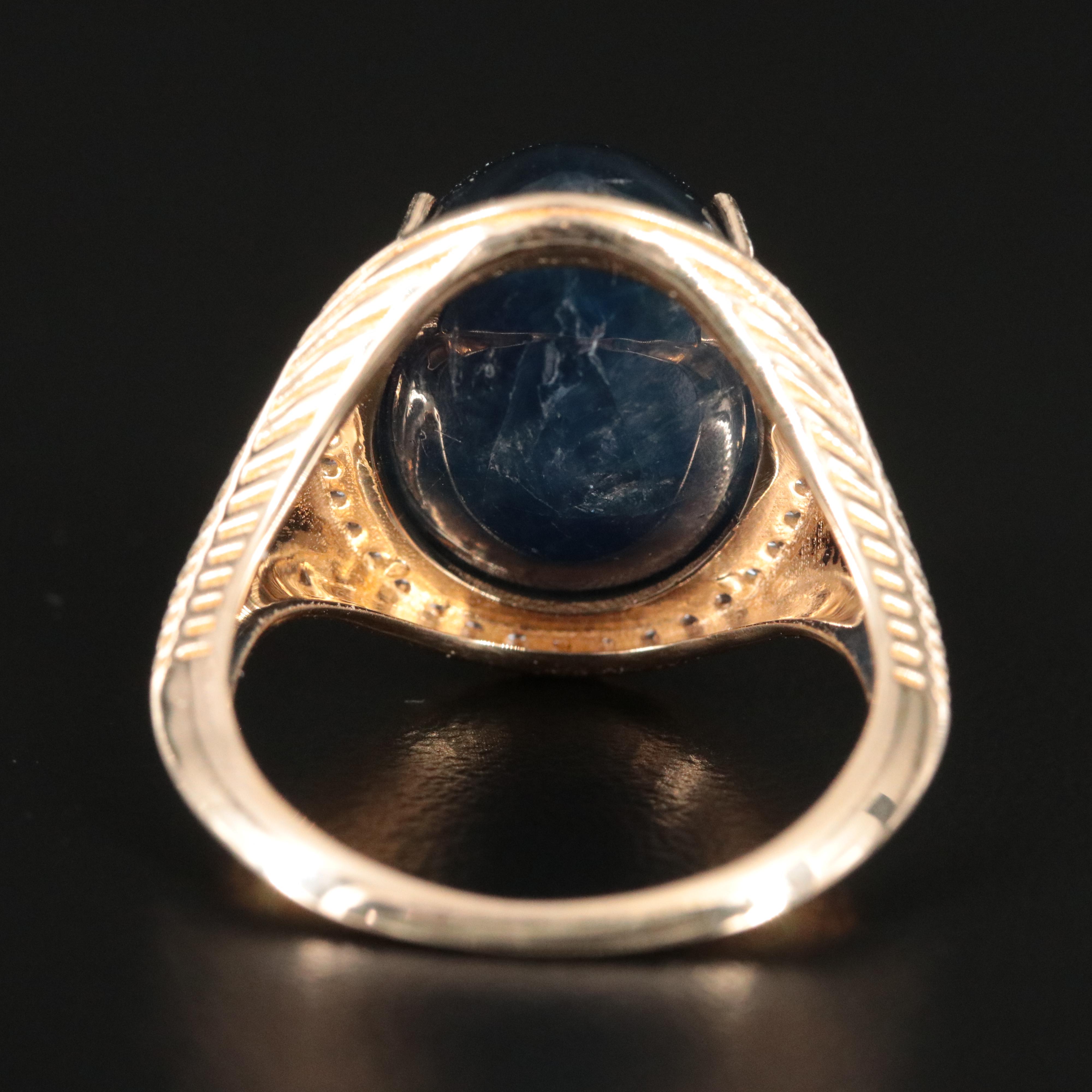 14K 18.47 CT Sapphire and White Sapphire Ring with IGI Jewelry Report