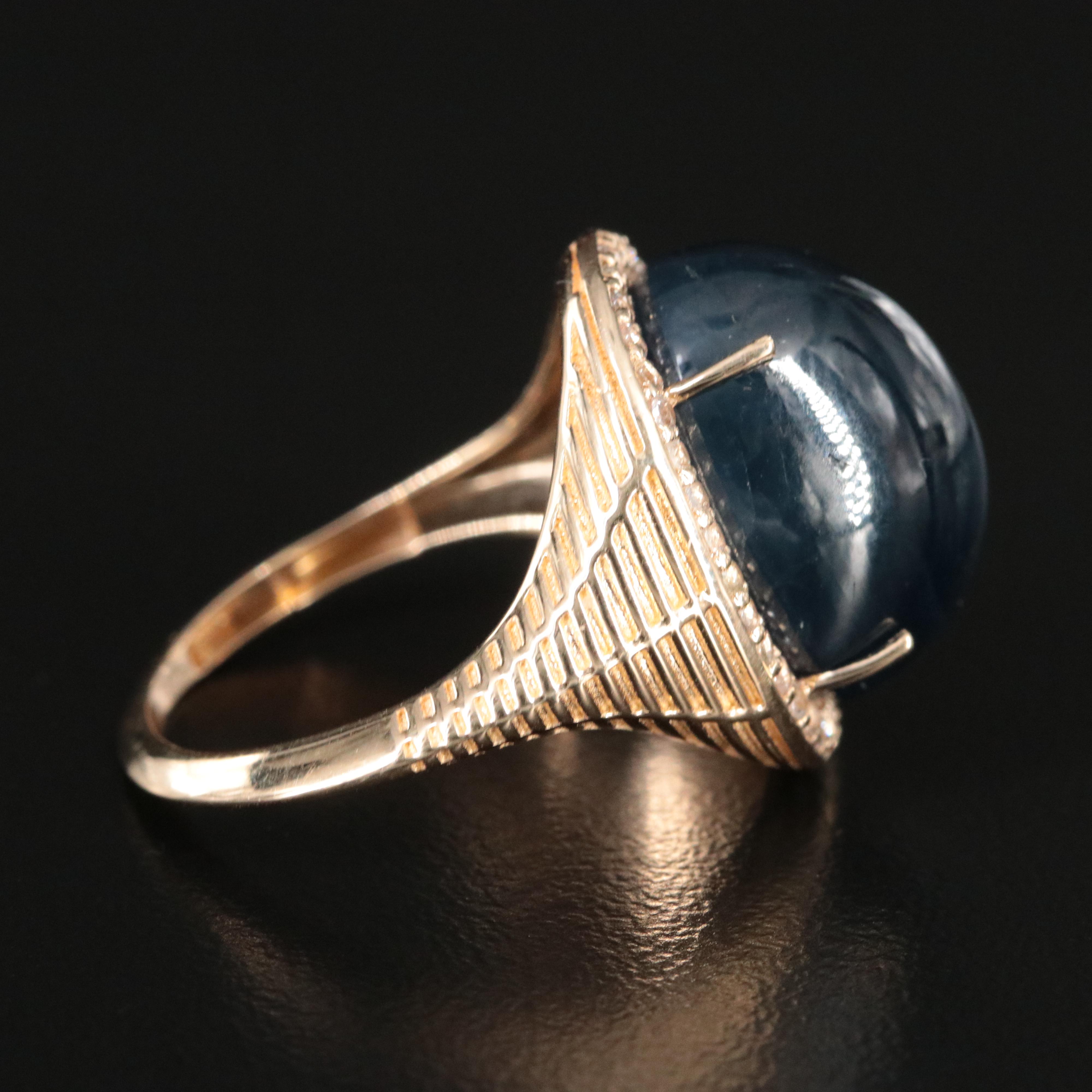 14K 18.47 CT Sapphire and White Sapphire Ring with IGI Jewelry Report