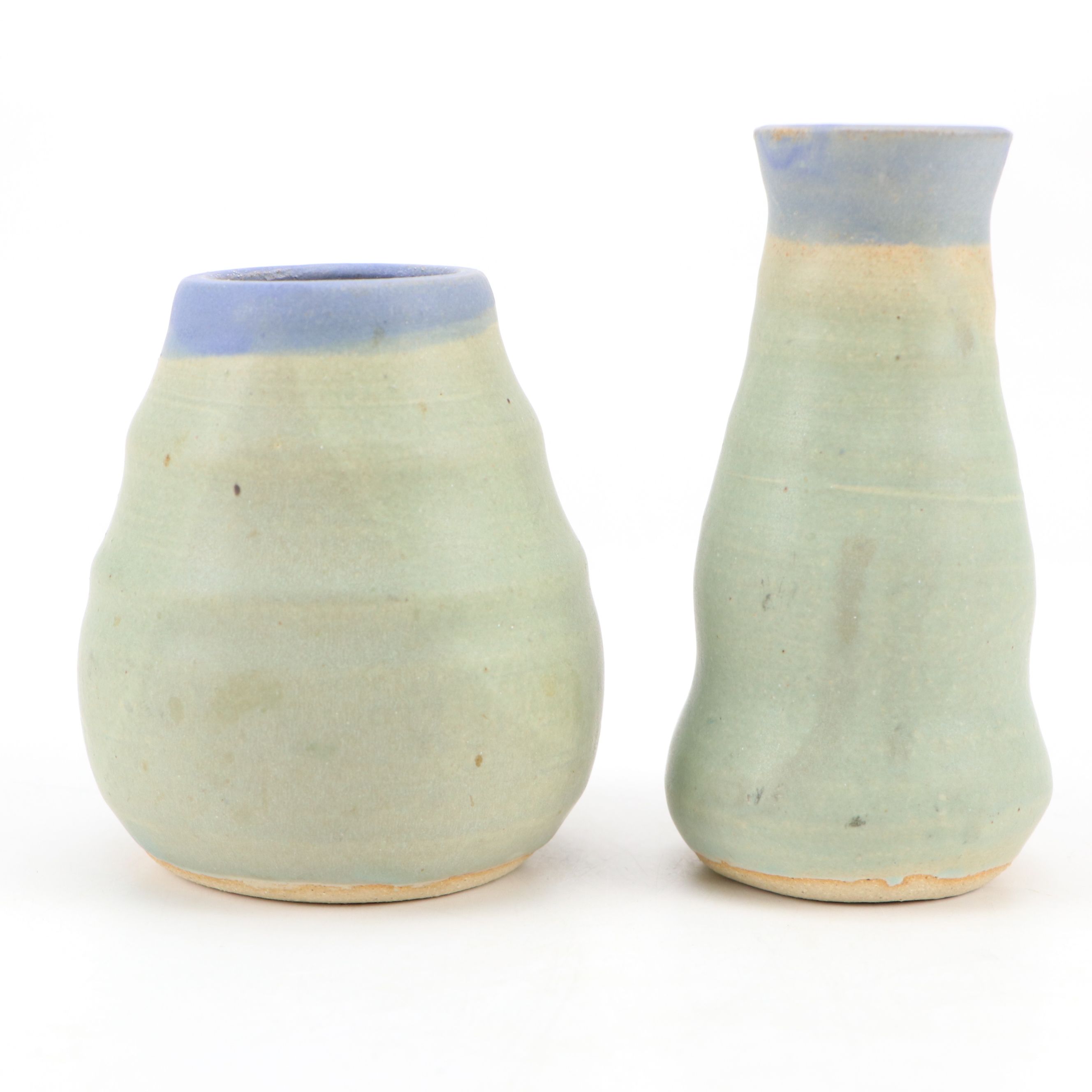 Dick Overman Handcrafted Ceramic Honey Pot and Bud Vase