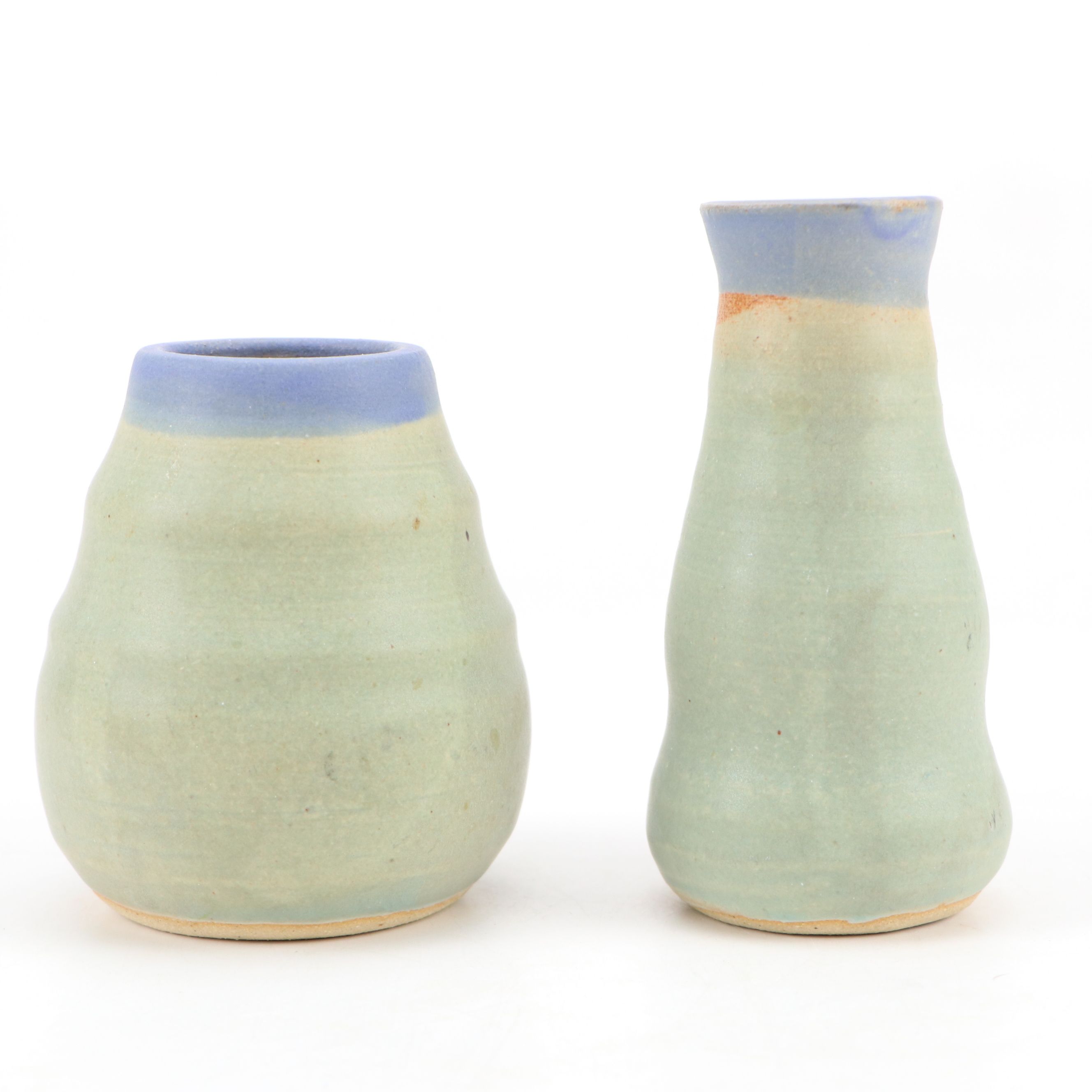 Dick Overman Handcrafted Ceramic Honey Pot and Bud Vase