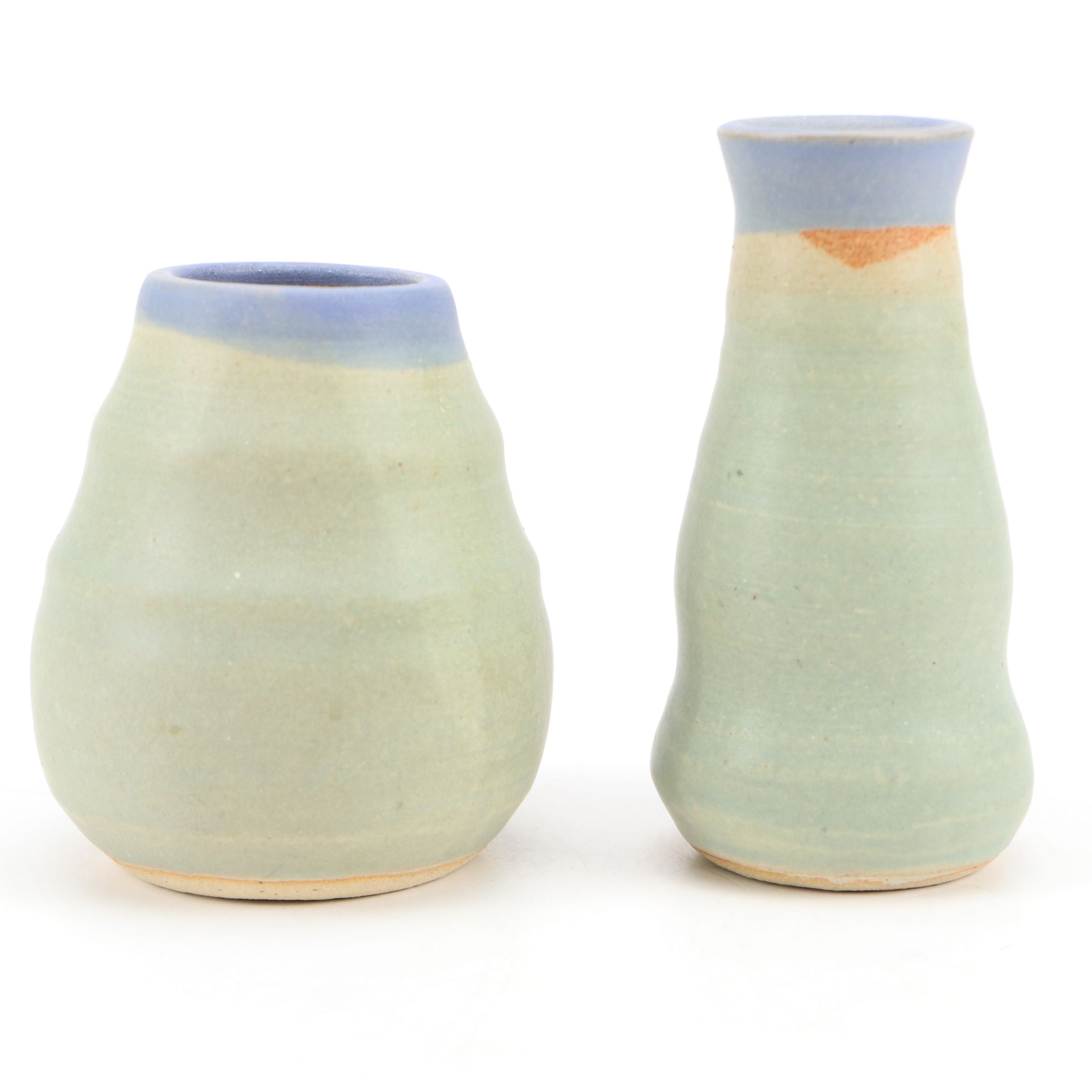 Dick Overman Handcrafted Ceramic Honey Pot and Bud Vase