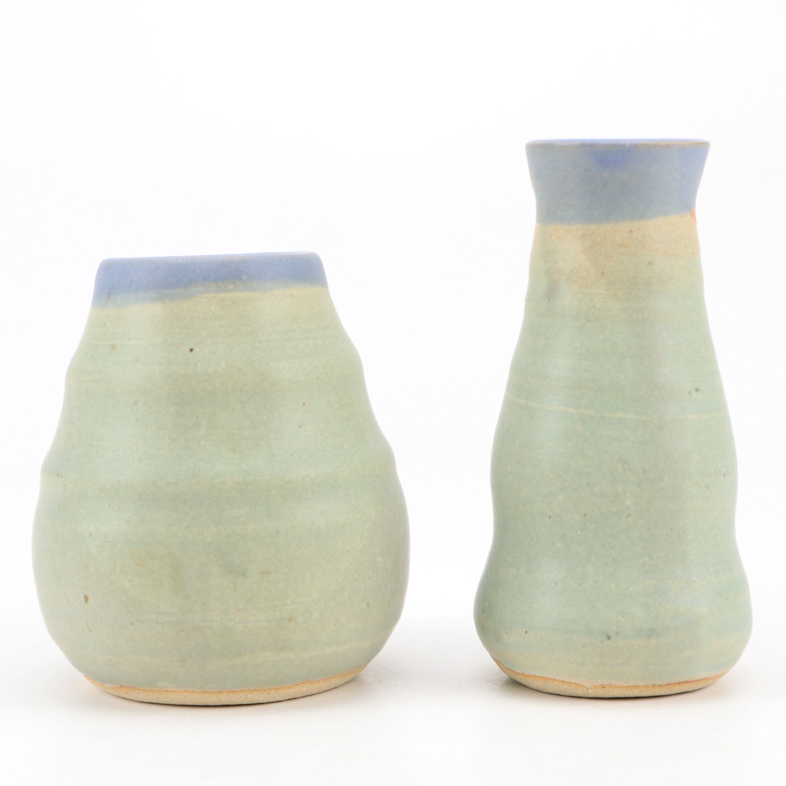 Dick Overman Handcrafted Ceramic Honey Pot and Bud Vase