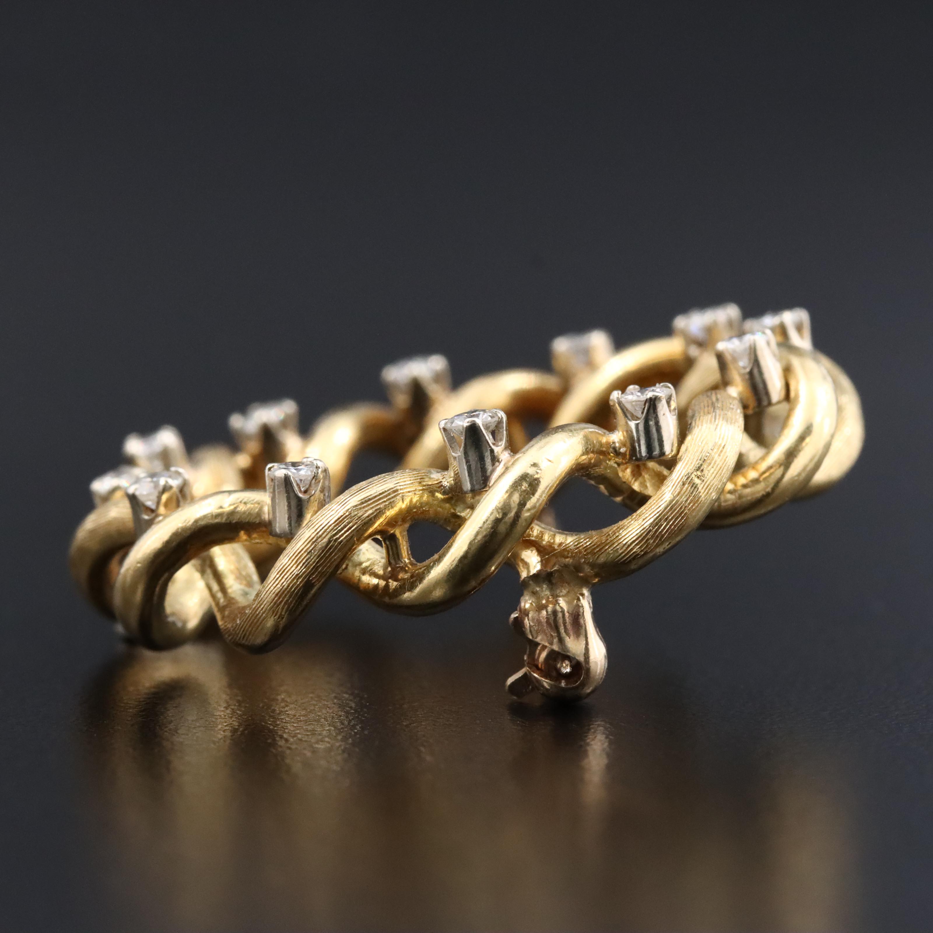 Robert Rosenthal 18K 0.54 CTW Diamond Braided Circle Brooch