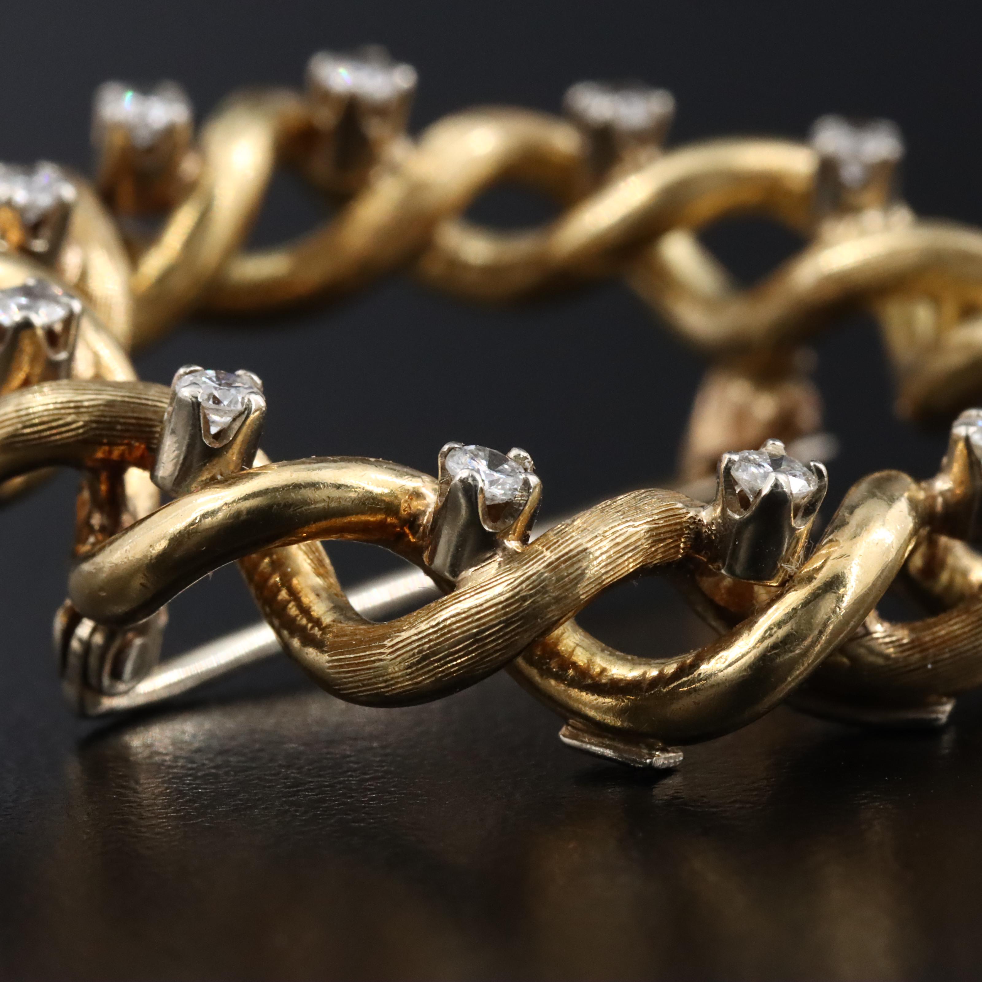 Robert Rosenthal 18K 0.54 CTW Diamond Braided Circle Brooch