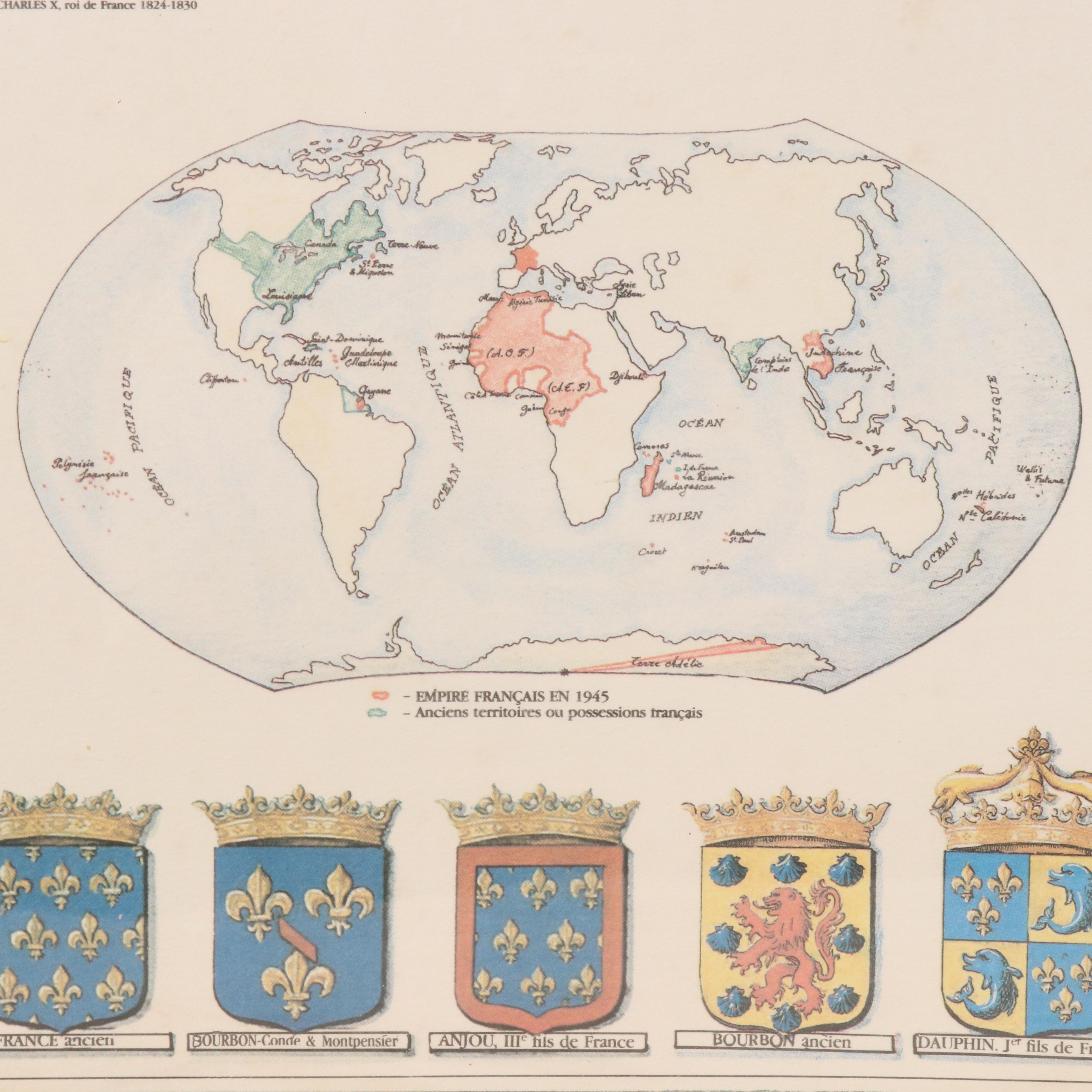 Offset Lithograph "Tableau Généalogique des Rois de France"
