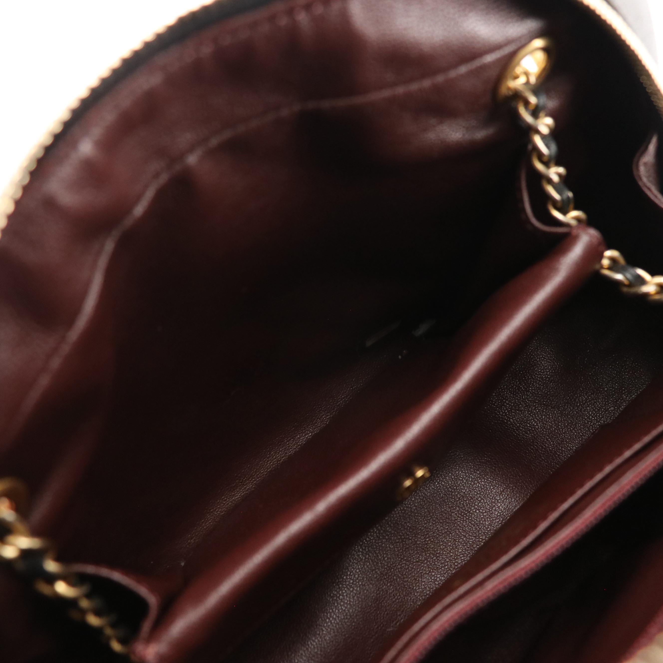 Chanel Zip-Around Chain Strap Camera Bag in Black Diagonal Quilted Leather