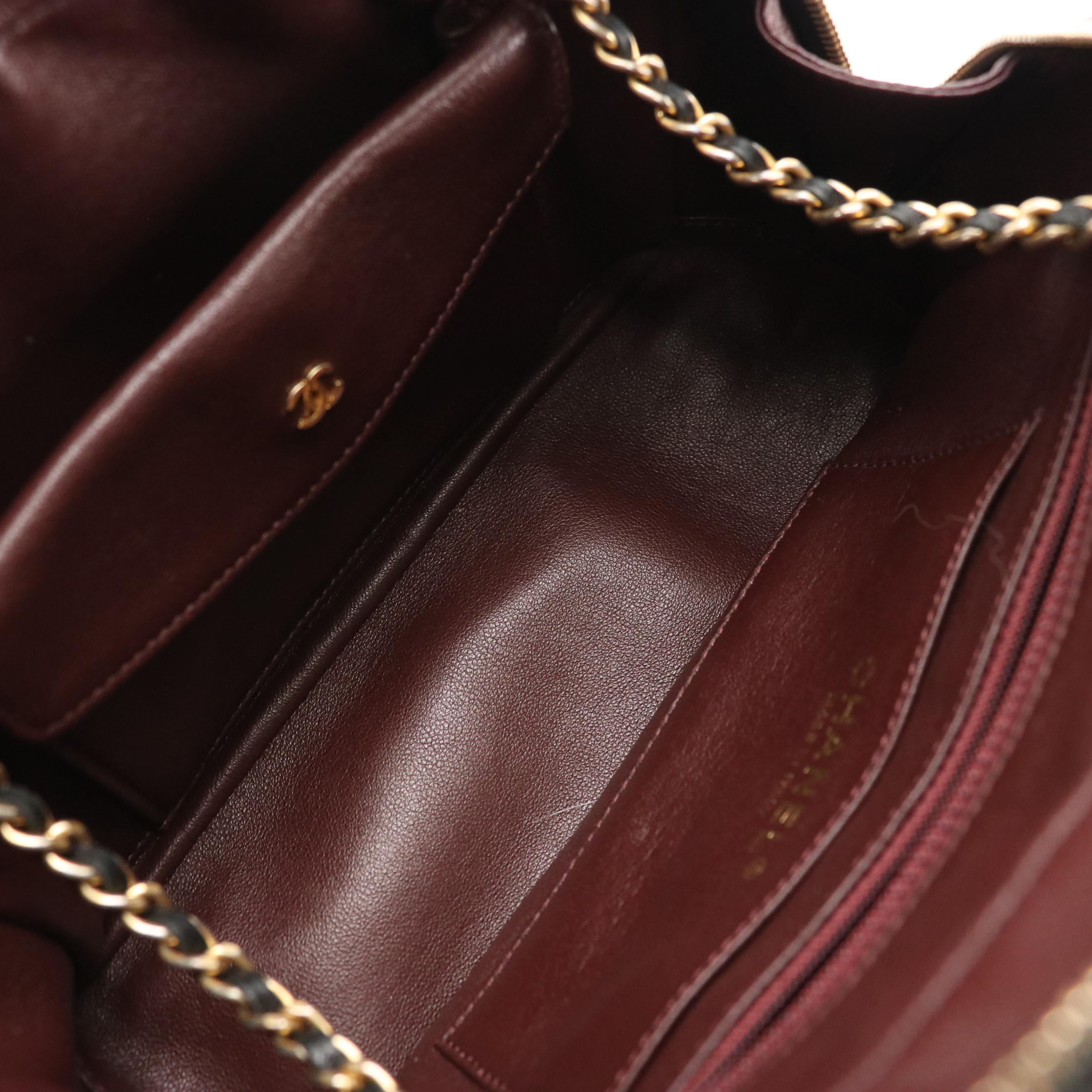 Chanel Zip-Around Chain Strap Camera Bag in Black Diagonal Quilted Leather