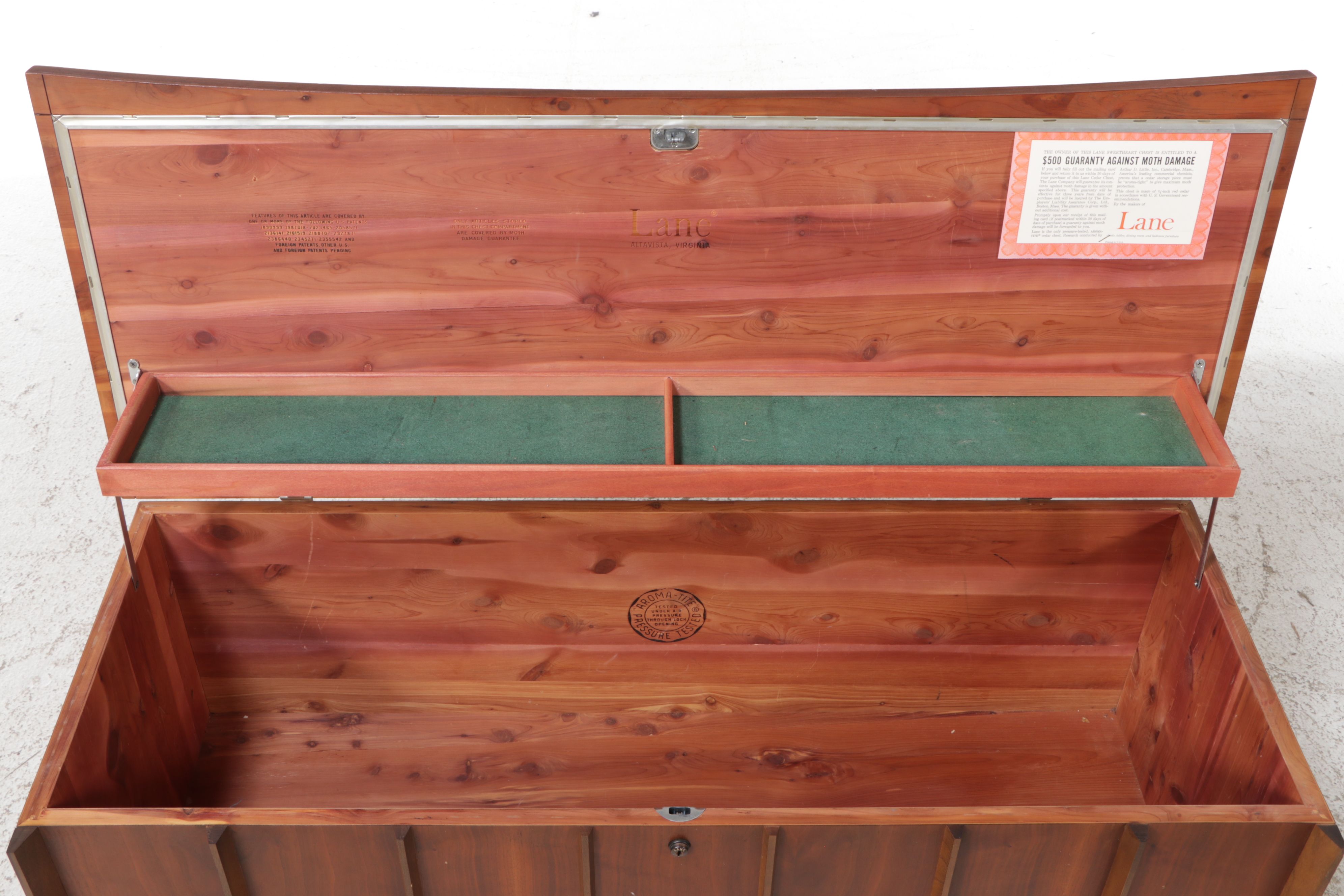 Lane Mid Century Modern Walnut Blanket Chest with Cedar Lining