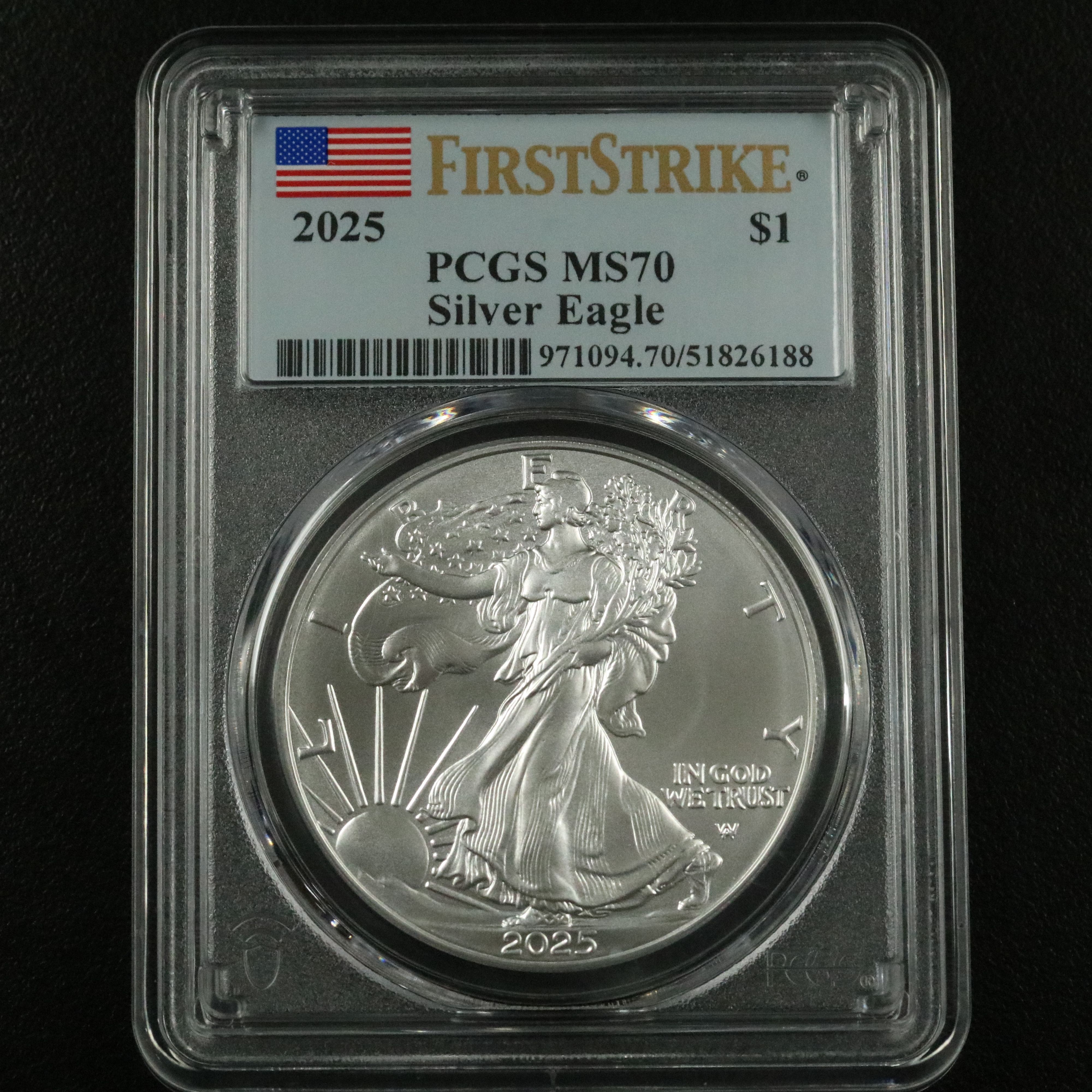 PCGS Graded MS70 2025 $1 American Silver Eagle