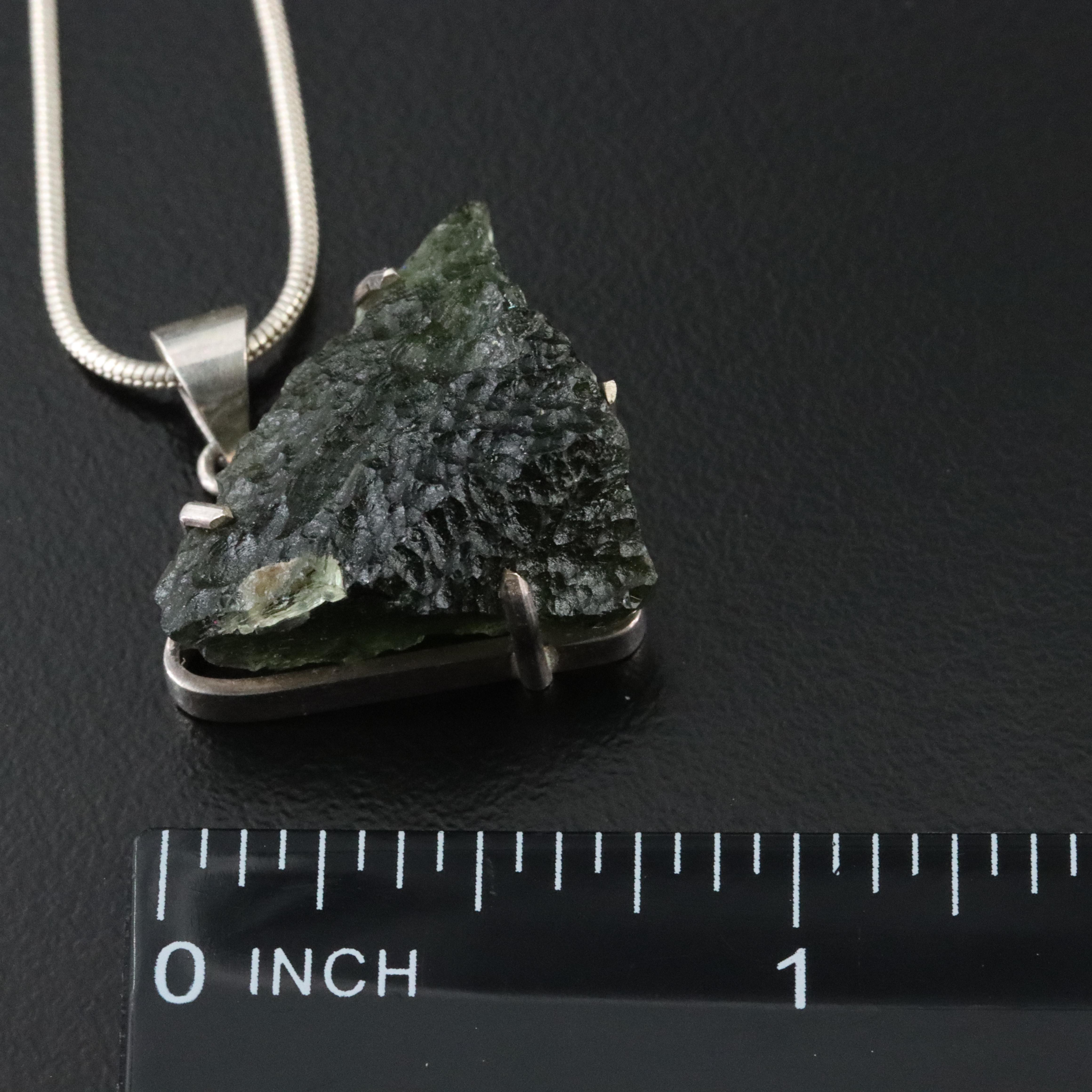 Sterling Moldavite Pendant Necklace