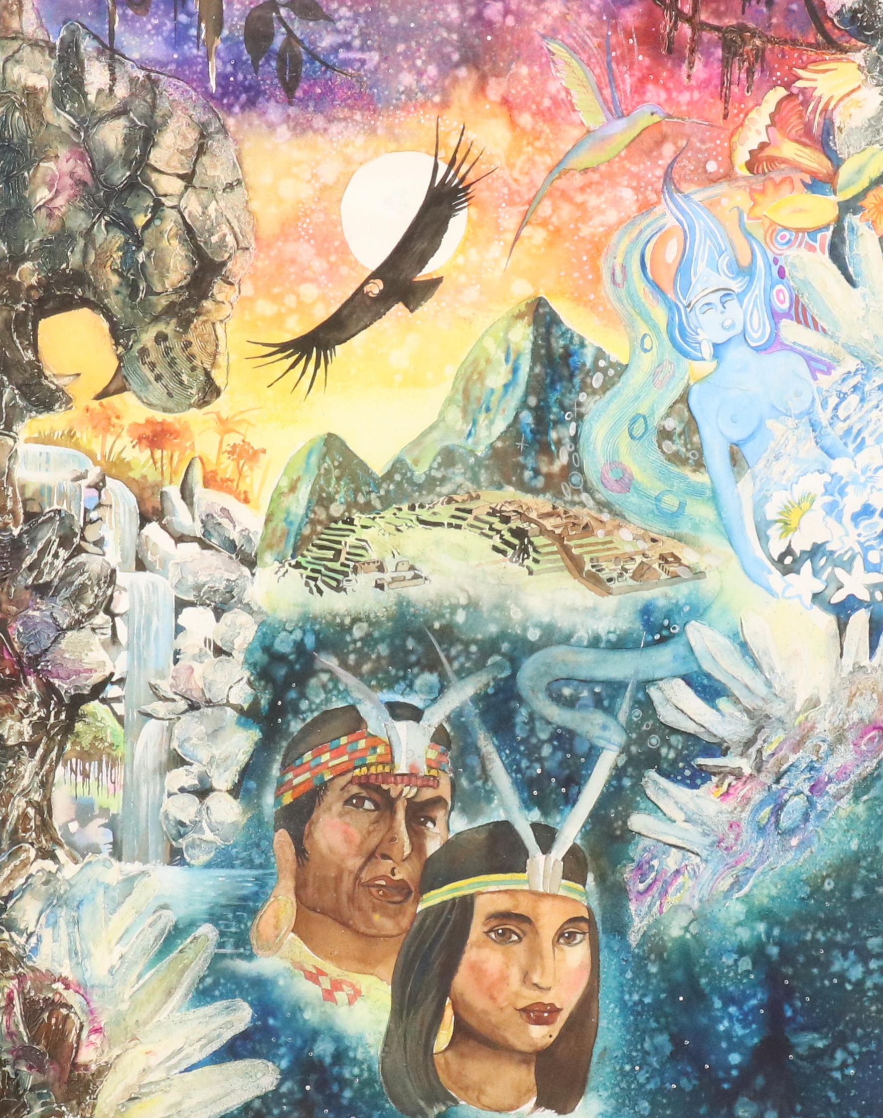 Porro Peruvian Fantasy Mixed Media Composition